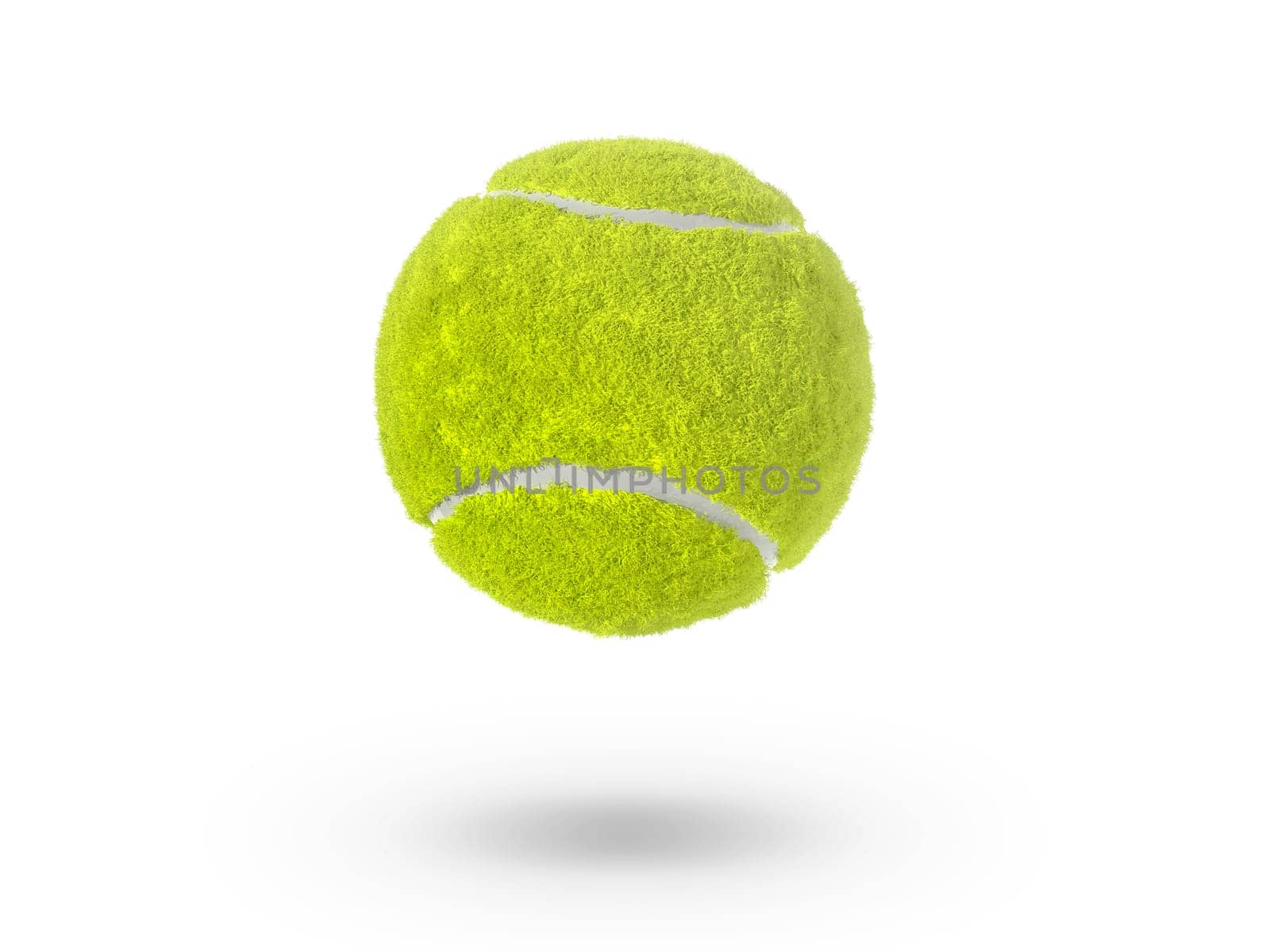 Single tennis ball isolated on white background