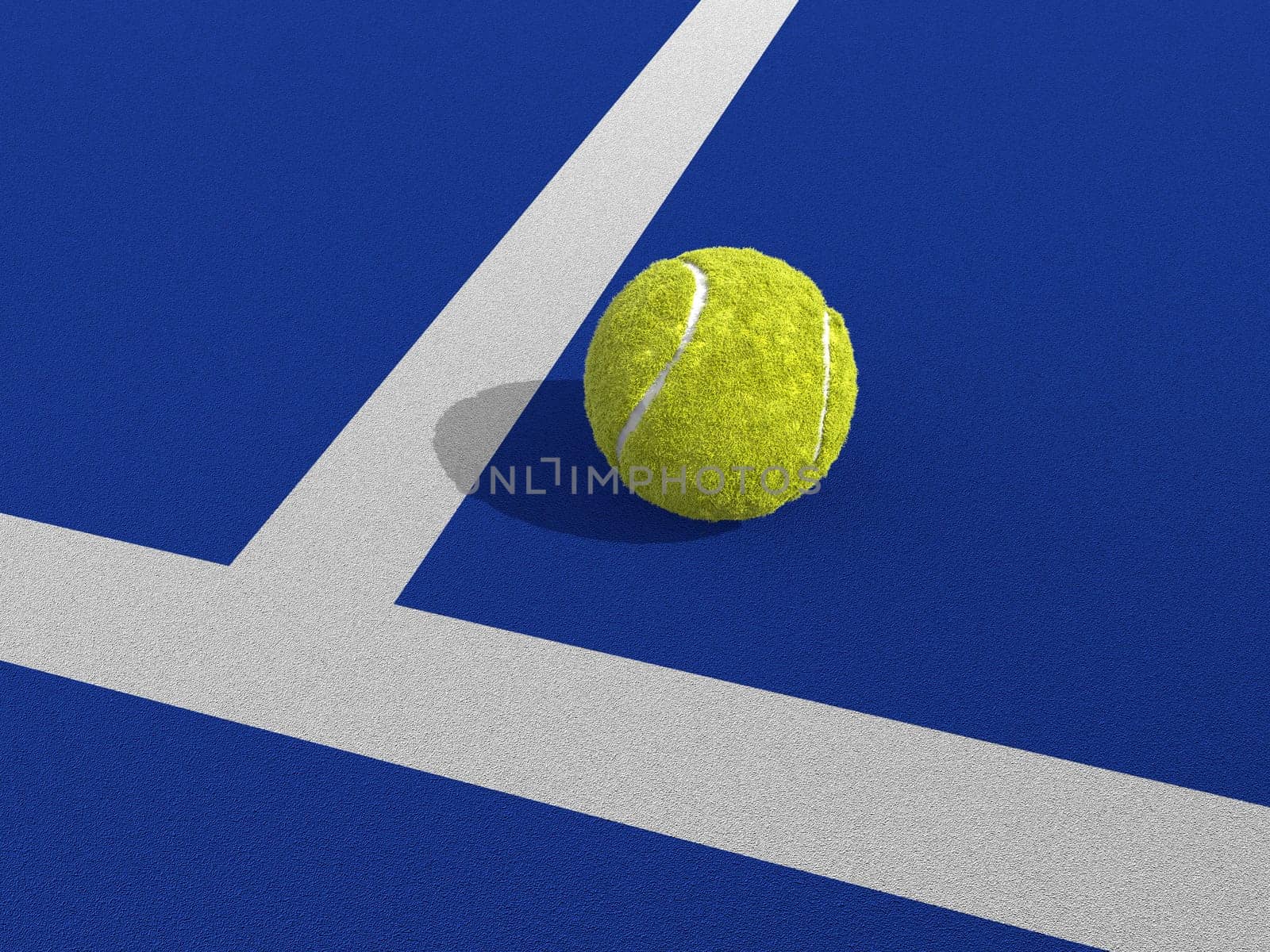 Paddle tennis ball on a blue paddle tennis court. Racket sports