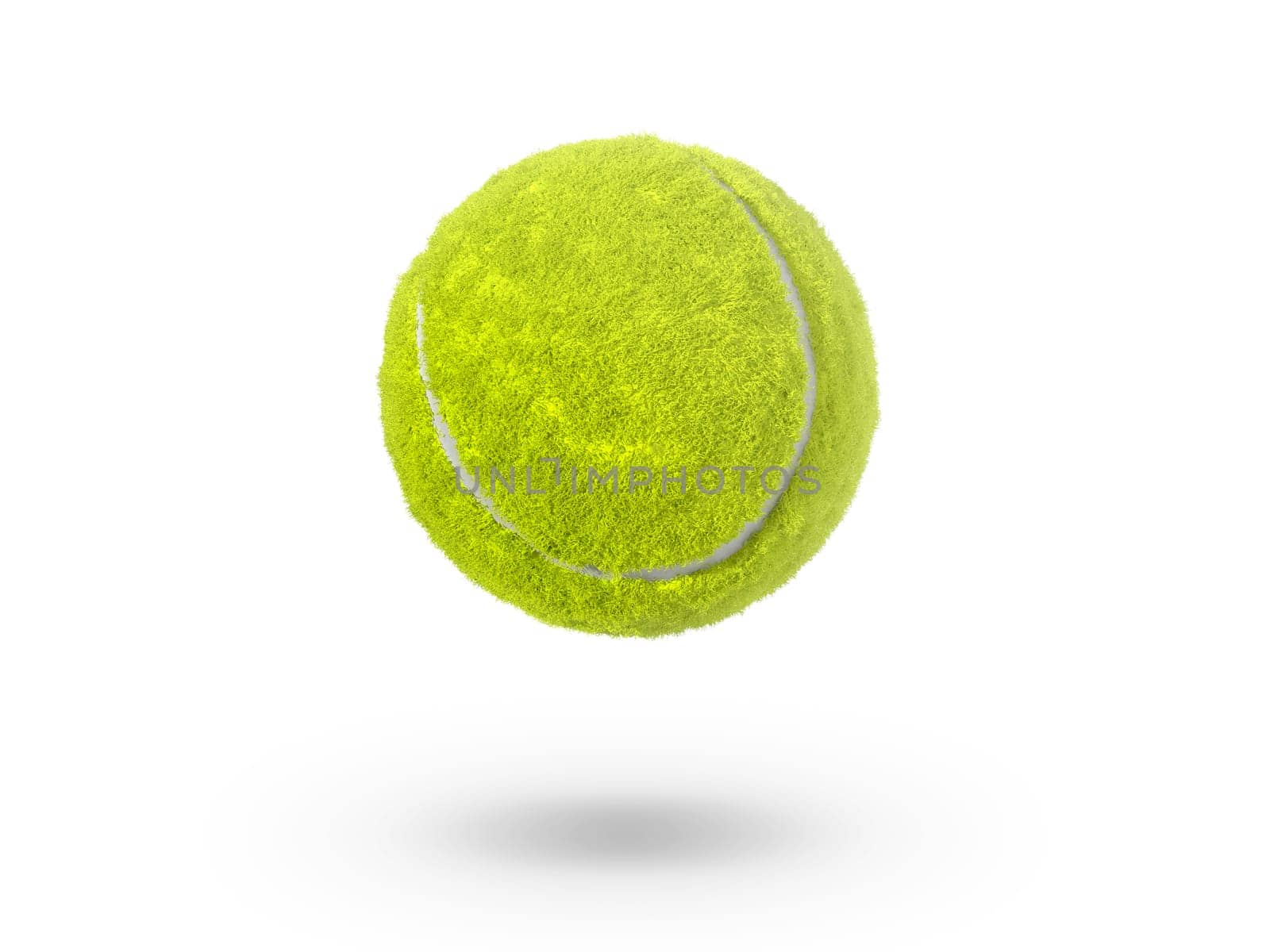 Single tennis ball isolated on white background