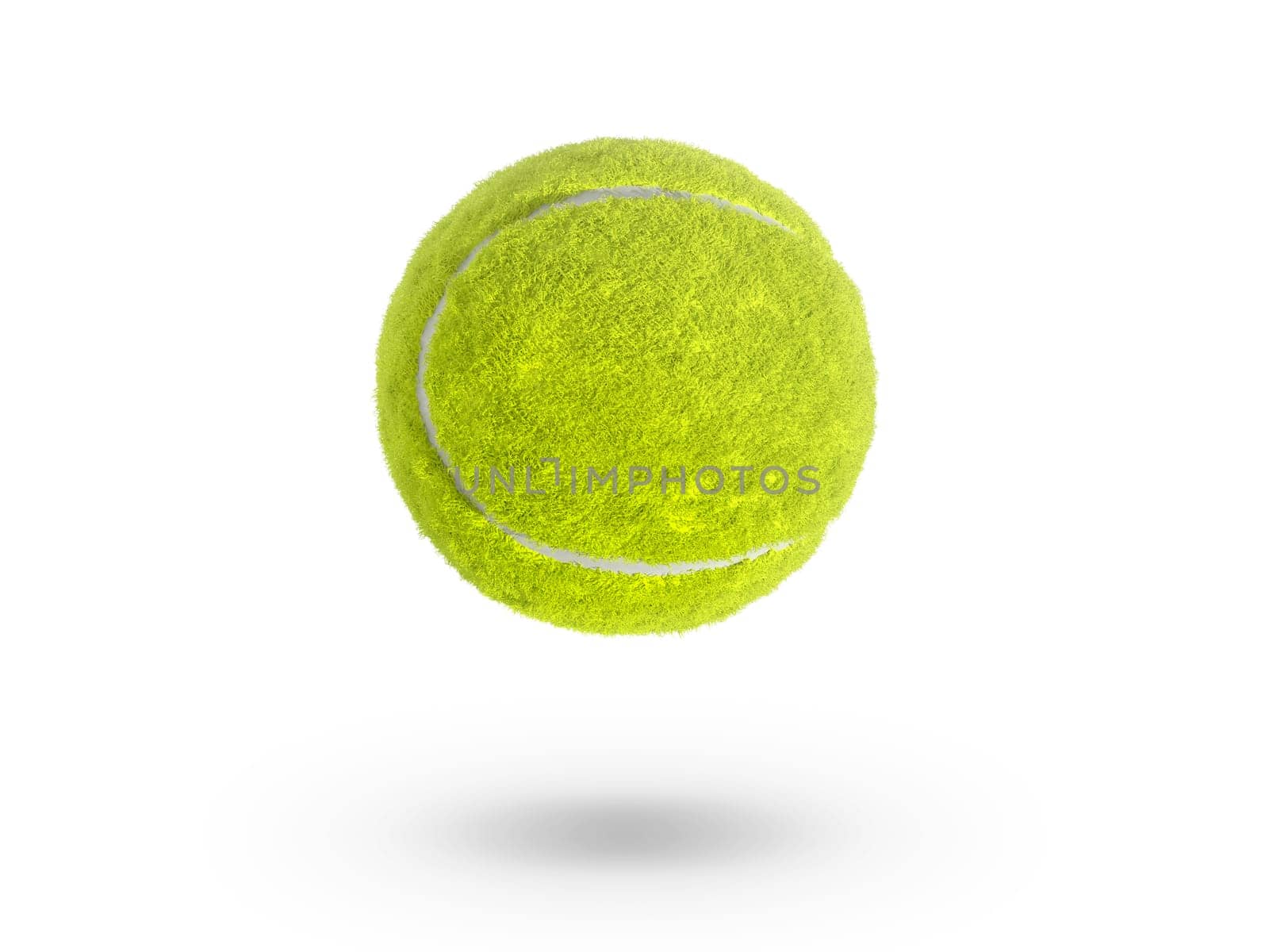 Single tennis ball isolated on white background