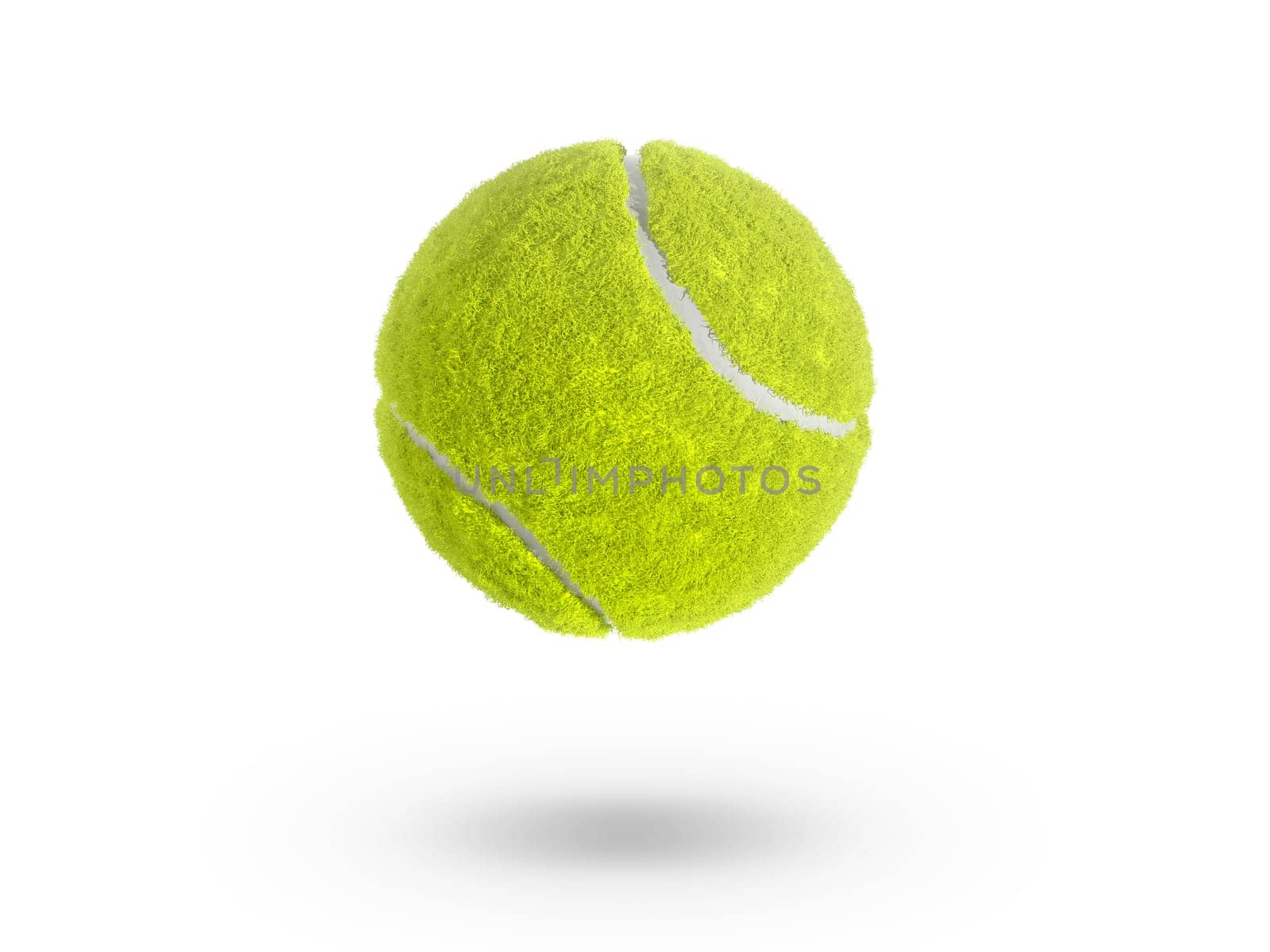 Single tennis ball isolated on white background