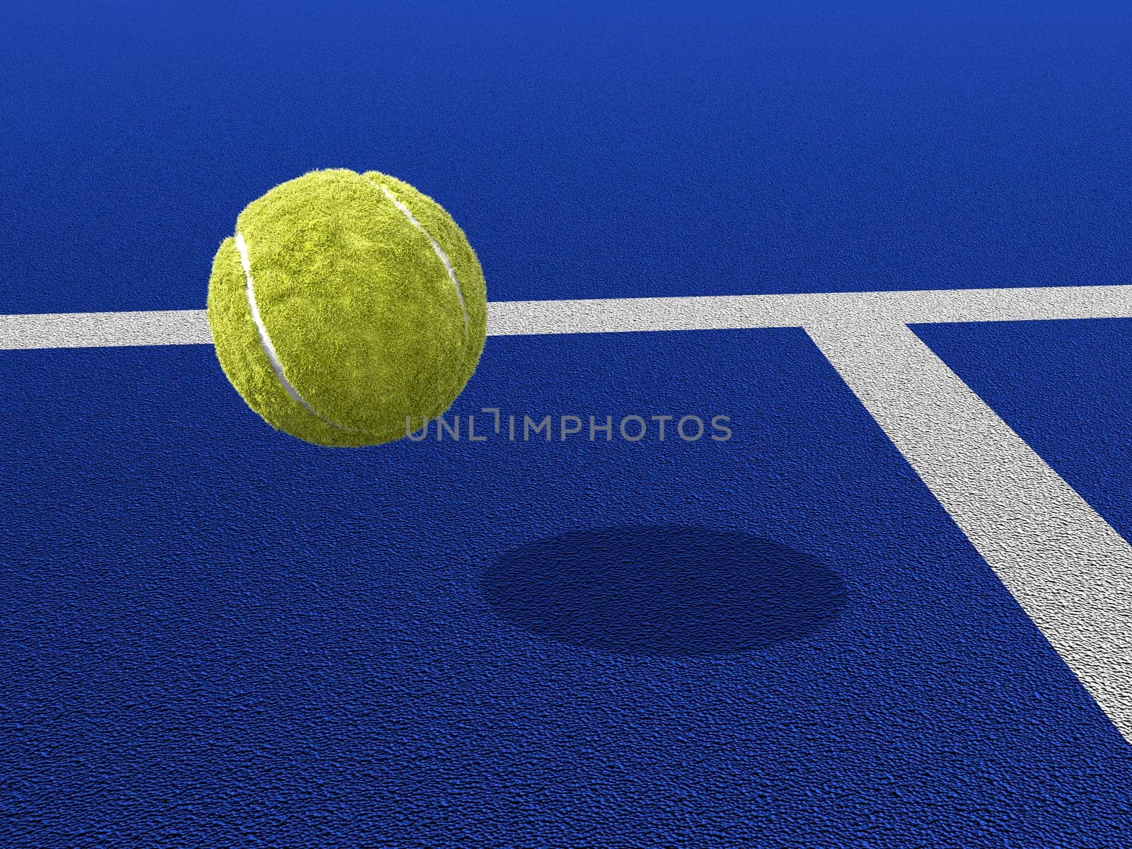 Paddle tennis ball on a blue paddle tennis court. Racket sports