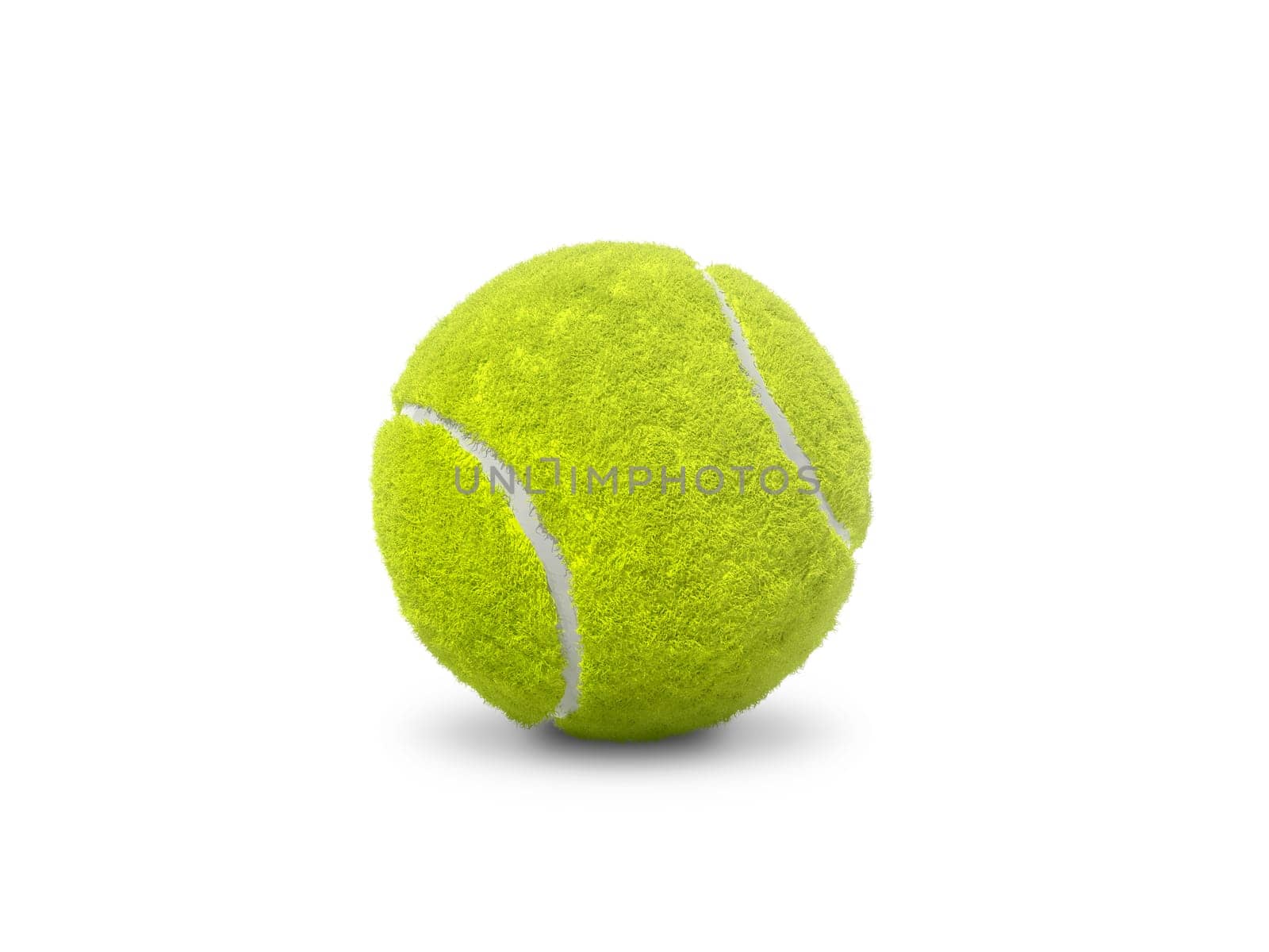 Single tennis ball isolated on white background