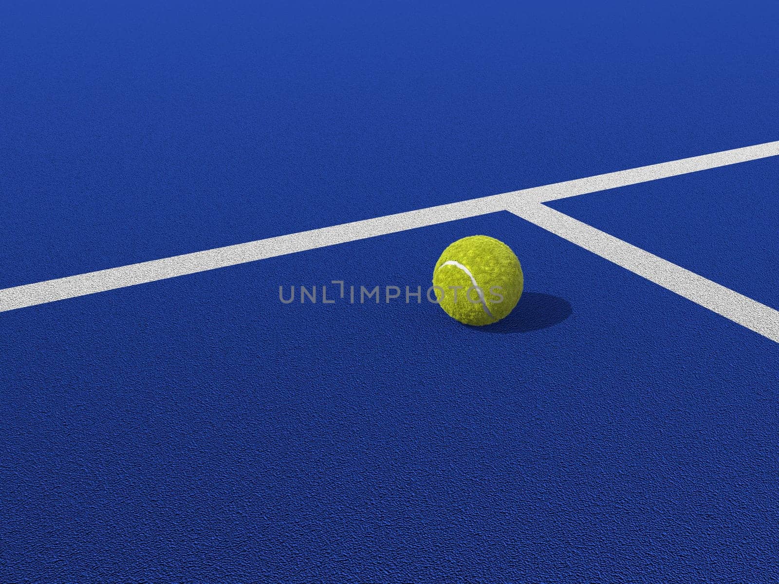 Paddle tennis ball on a blue paddle tennis court. Racket sports