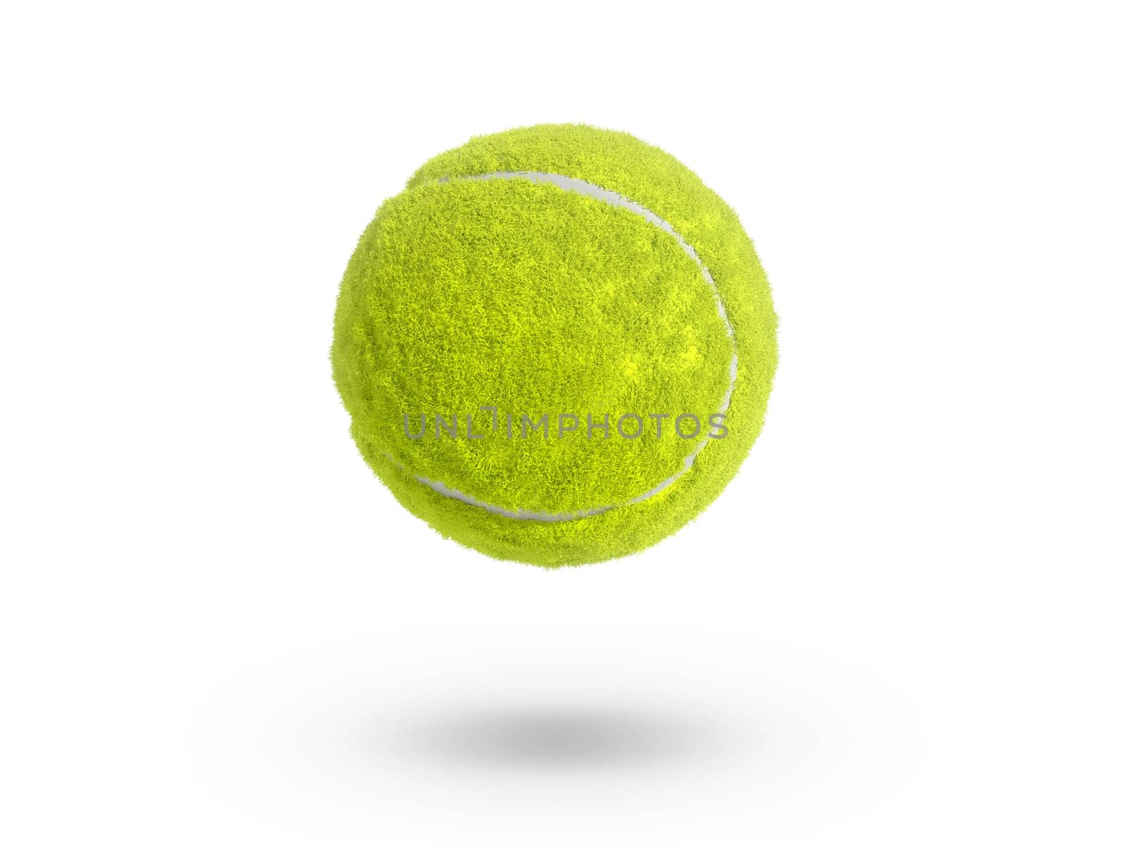 Single tennis ball isolated on white background