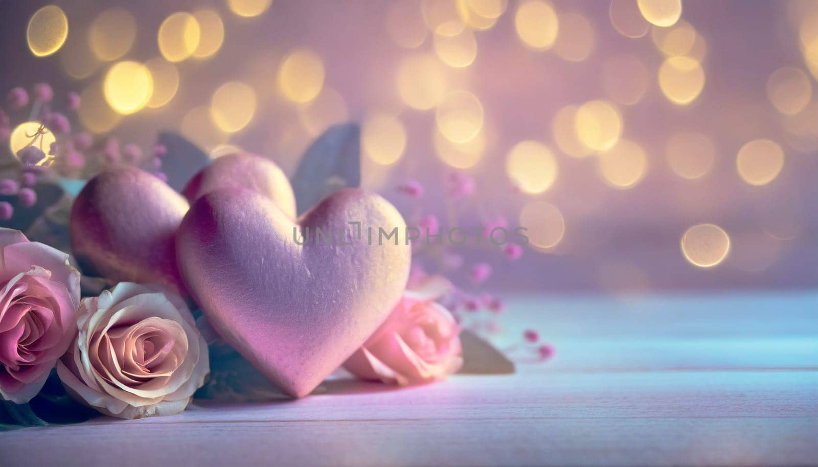 Valentine's day background with hearts. AI generated