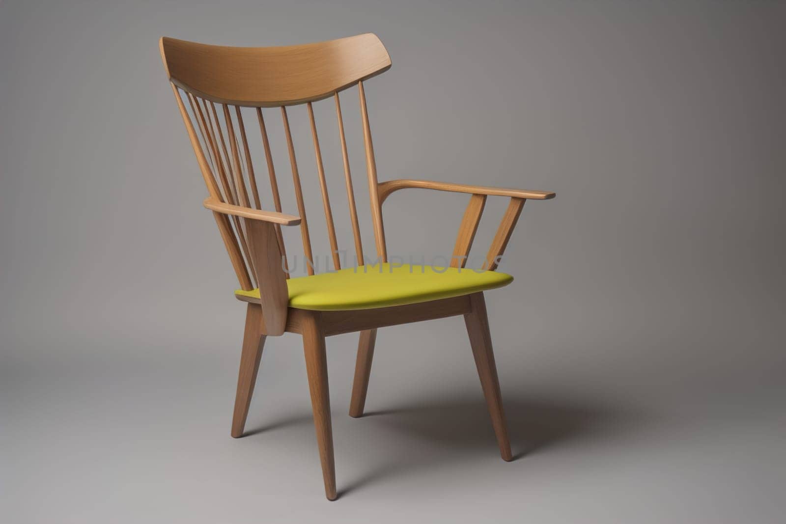 Wooden chair in the room. ai generative