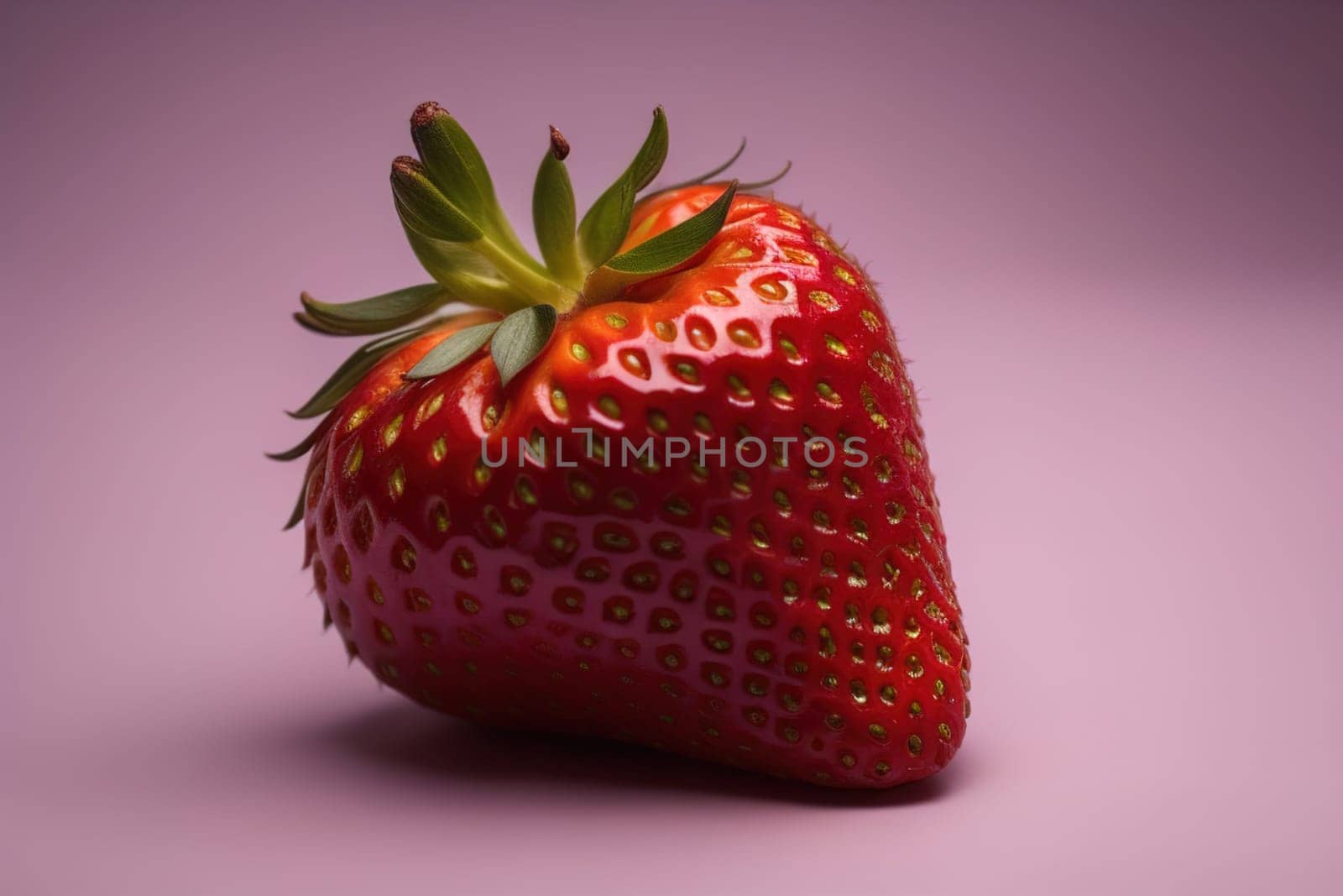 Fresh strawberries on a solid color background. generative ai