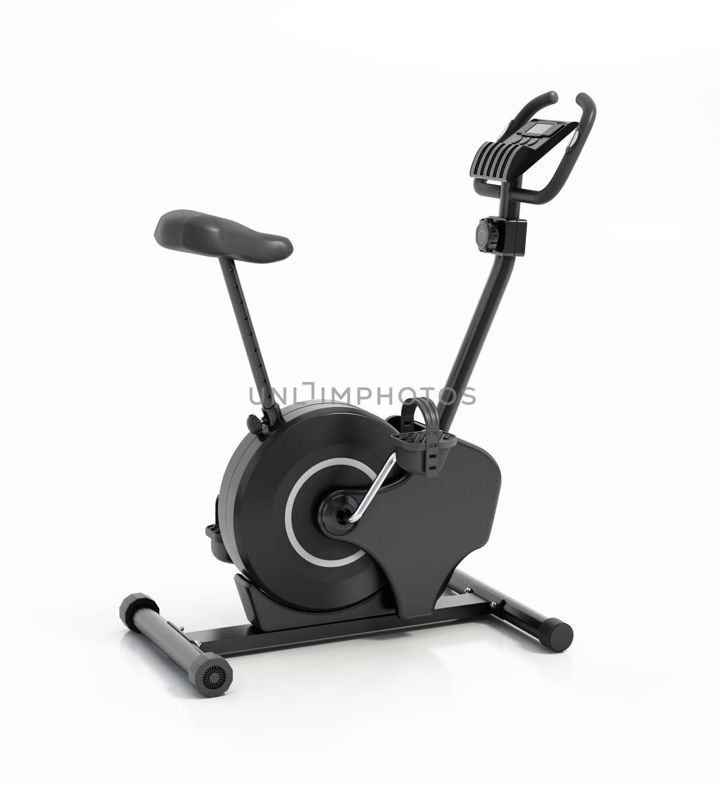 Exercise bike isolated on white background. 3D illustration.