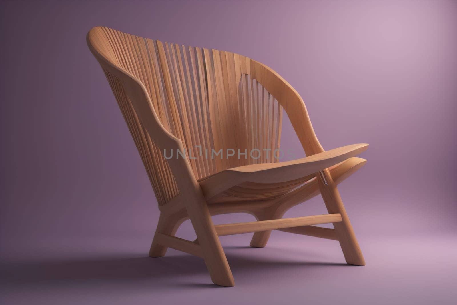 Wooden chair in the room. ai generative