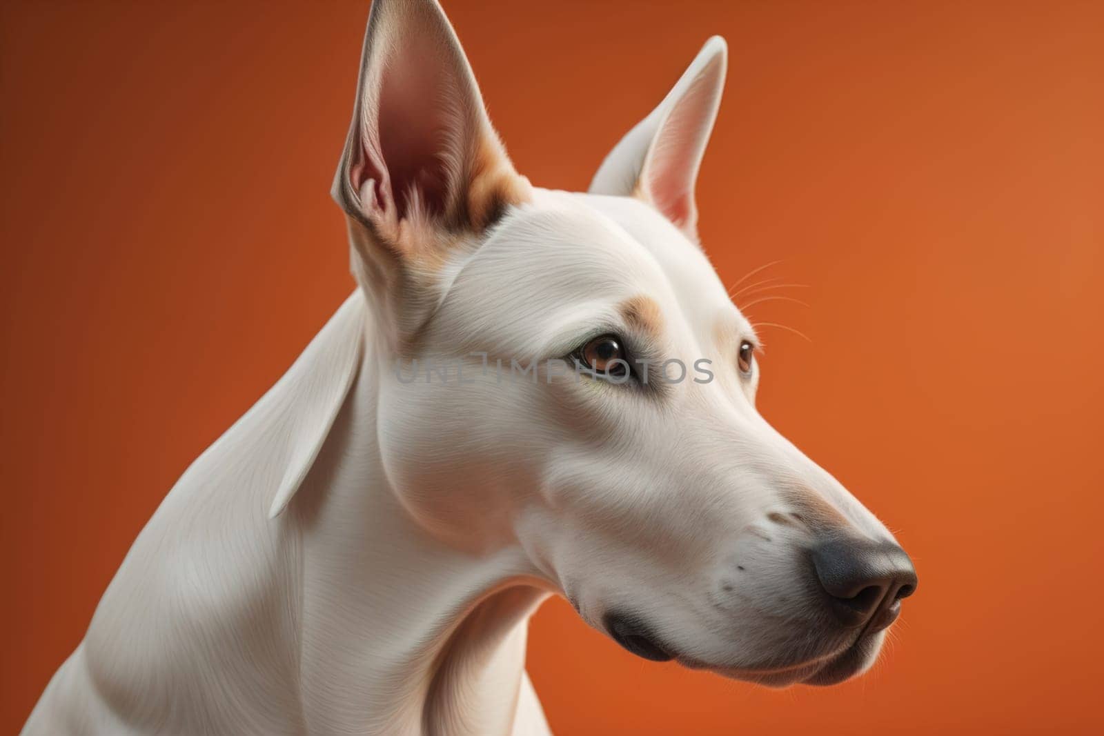 White labrador retriever dog portrait on a solid color background. Studio shot. generative ai