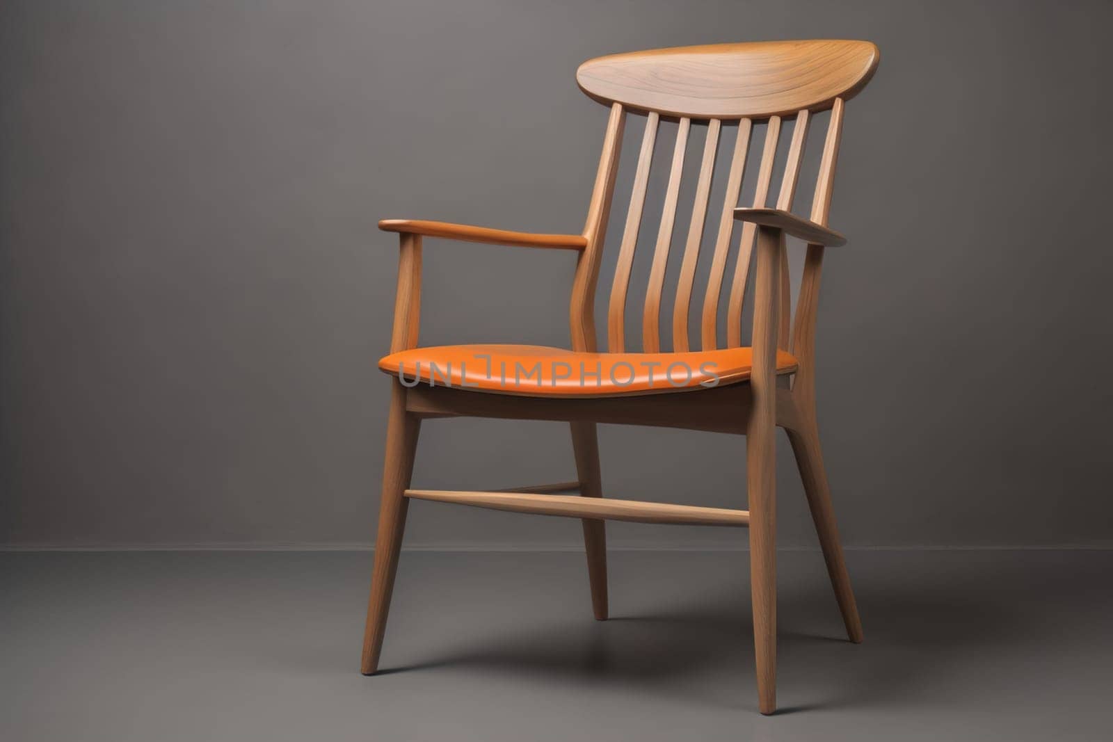 Wooden chair in the room. ai generative