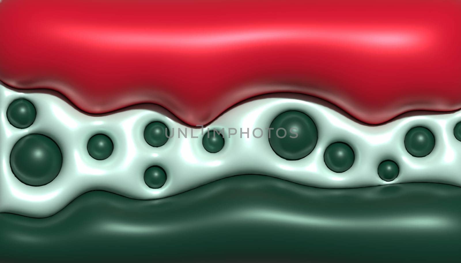 Abstract green red background, 3D rendering illustration