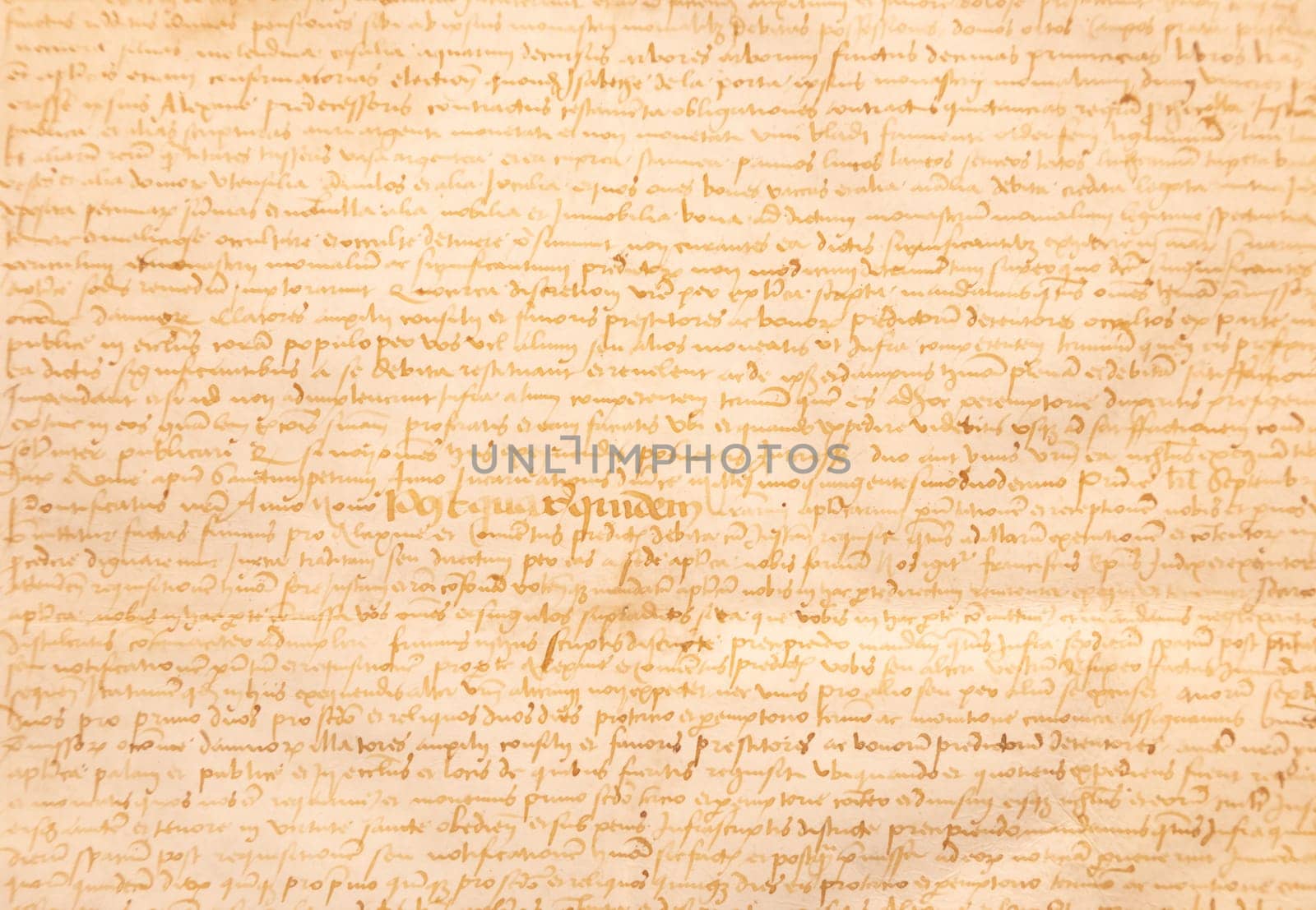 Aged handwritten manuscript text. Calligraphy on old paper, vintage background