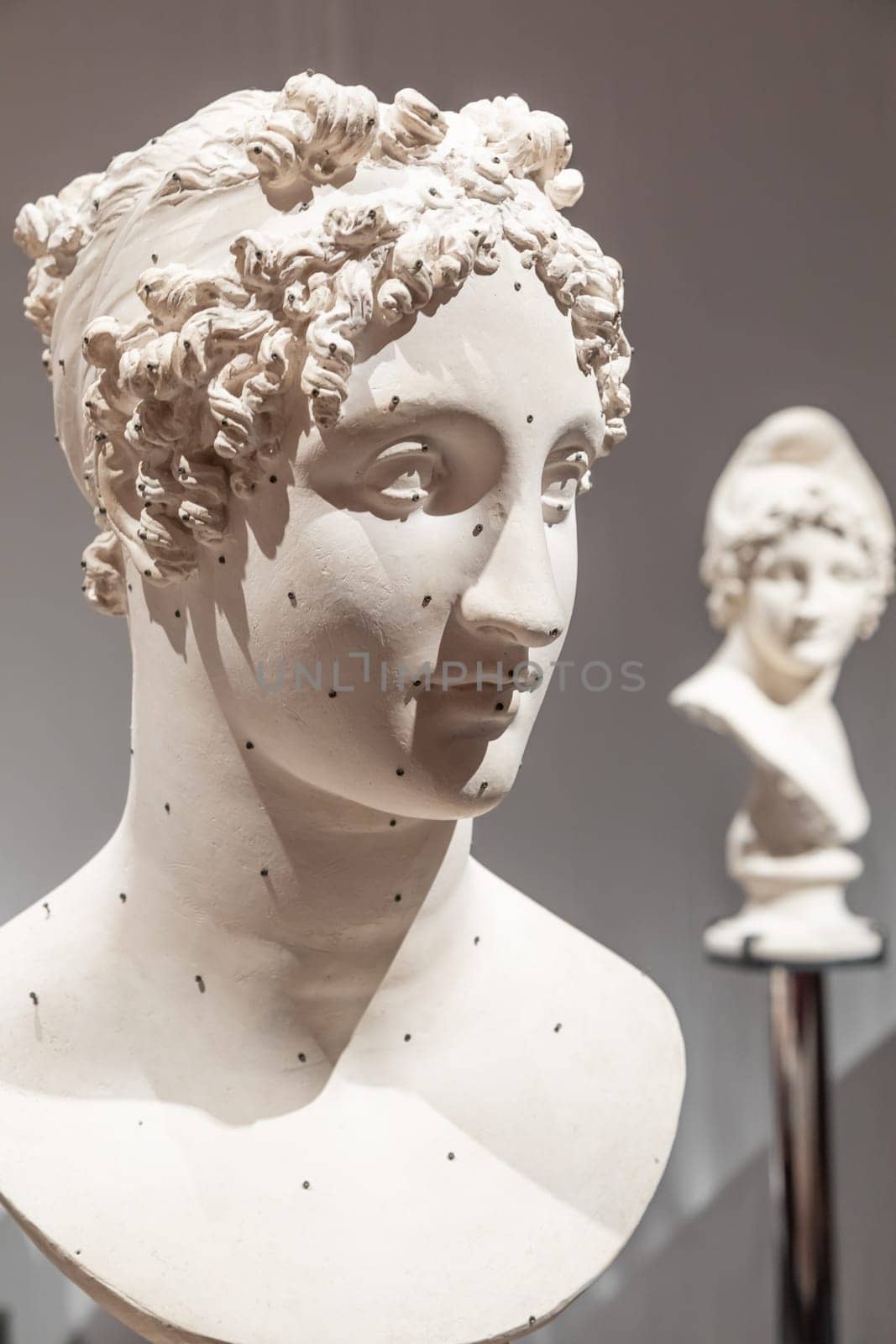 Bassano del Grappa, Italy - December 2022: art museum interior with famous ancient sculpture by Antonio Canova
