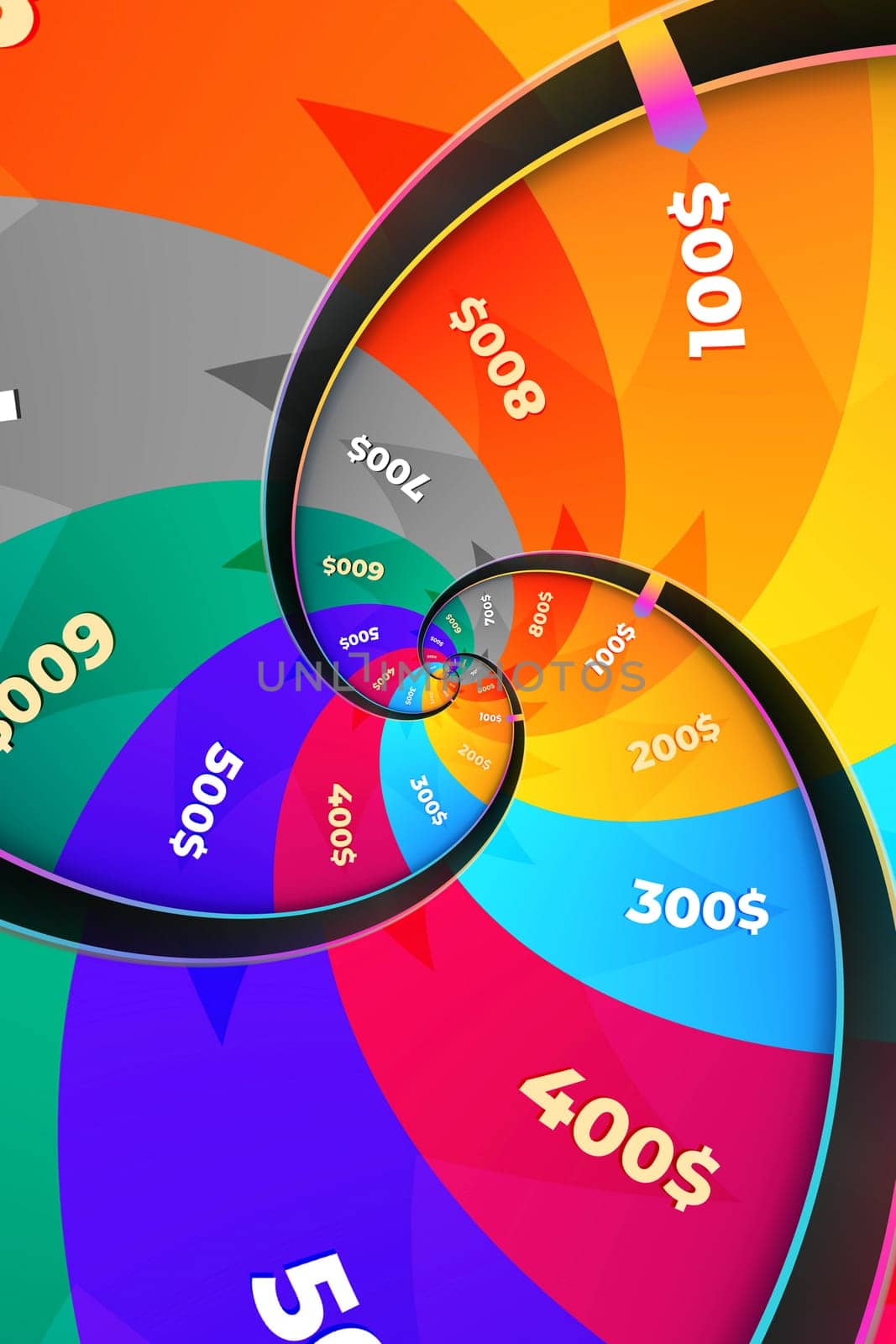 Jackpot fortune wheel background Illustration. Concept of risk, luck, gambling.