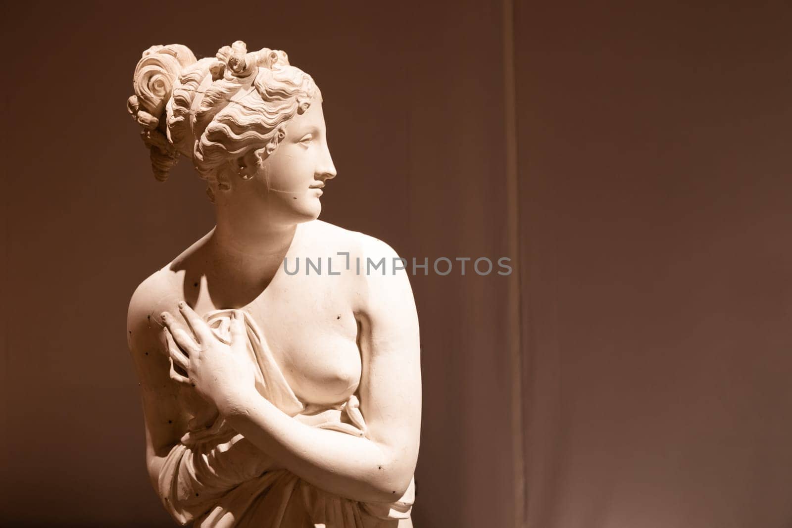 Bassano del Grappa, Italy - December 2022: Venus sculpture by Antonio Canova. Classical Aphrodite beauty