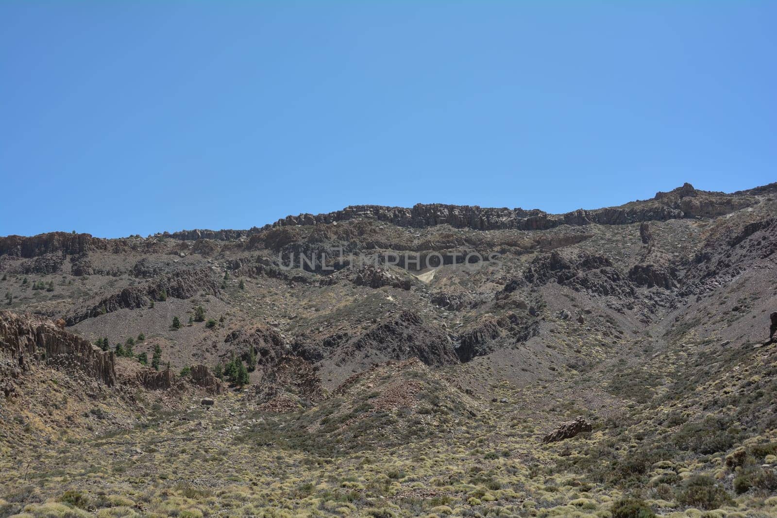 Volcanic landscape in El Teide National Park on the Canary Island of Tenerife, Spain