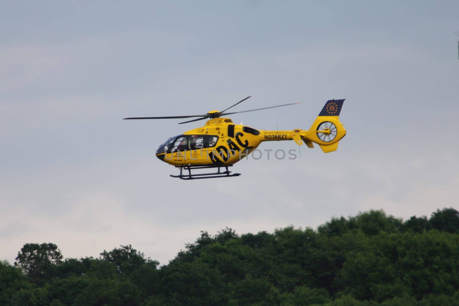 Birkenfeld, Germany June 2, 2017: Rescue helicopters in operation