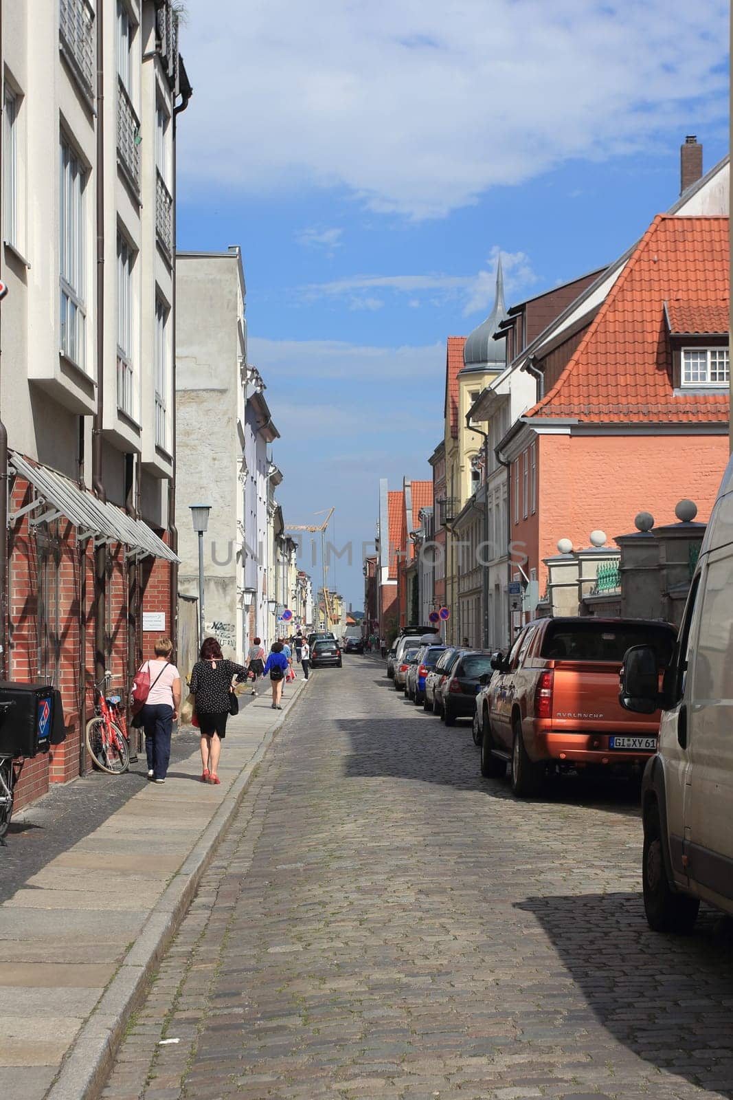 Stralsund, Germany August 3, 2017: Stralsund  is a Hanseatic town in the Pomeranian part of Mecklenburg-Vorpommern, Germany.
