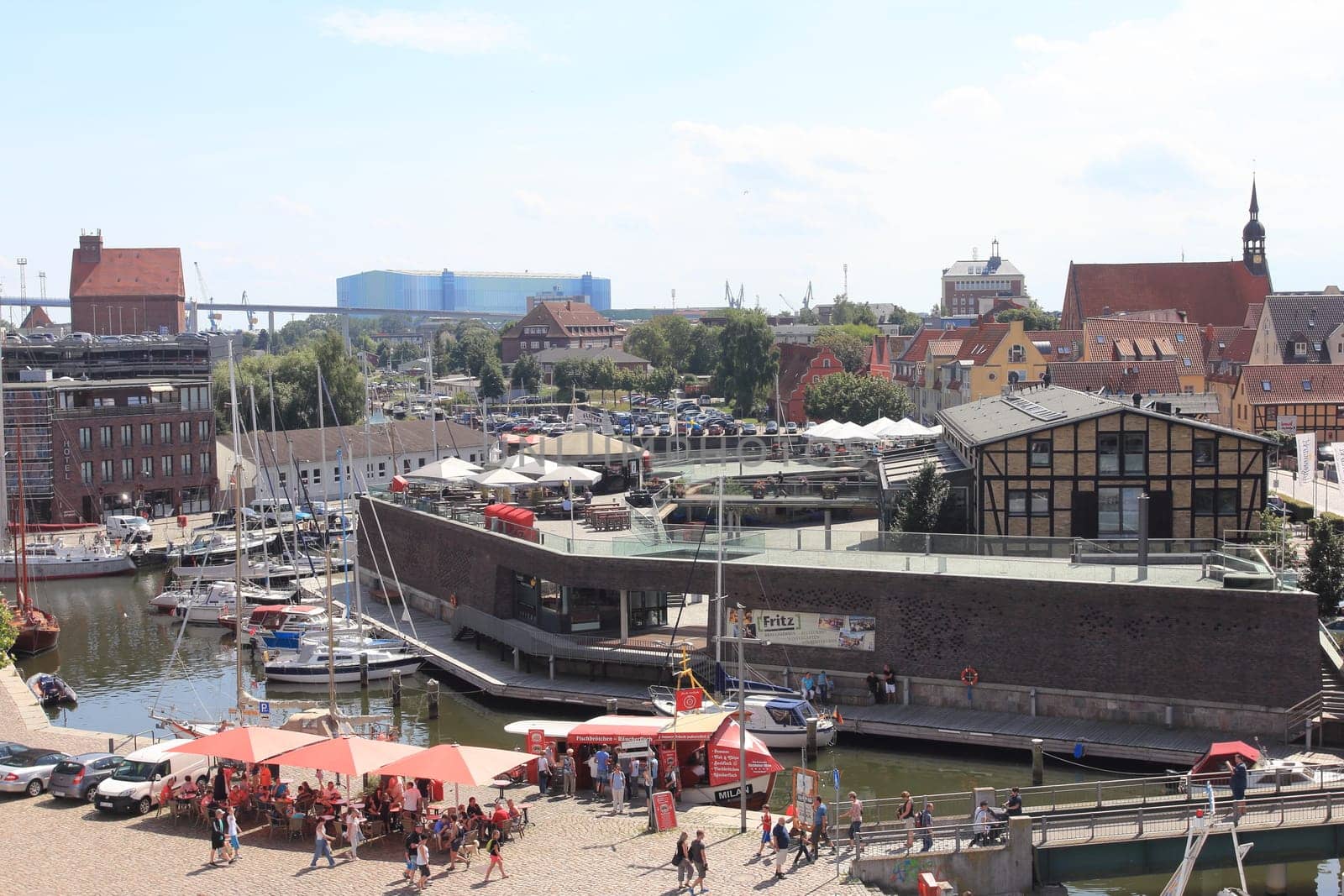 Stralsund, Germany August 1, 2017: Stralsund  is a Hanseatic town in the Pomeranian part of Mecklenburg-Vorpommern, Germany.