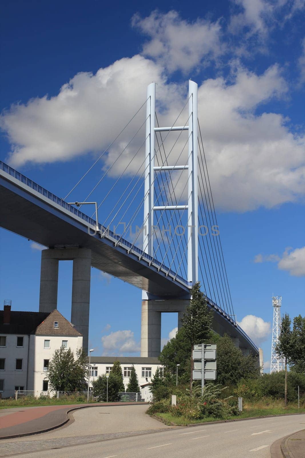 Germany's largest cable-stayed bridge connects Germany's largest island with the mainland