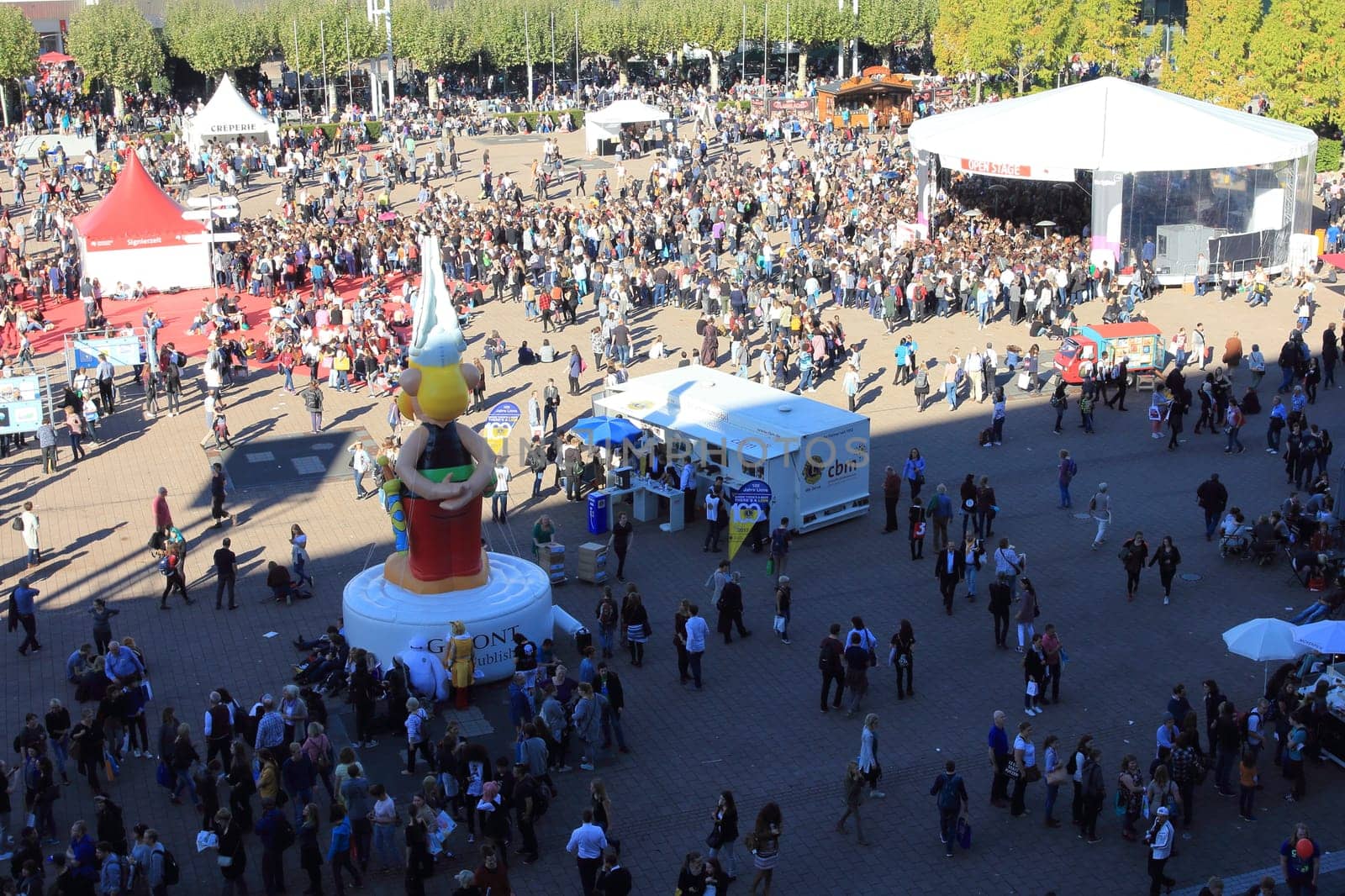 Frankfurt, Germany October 14, 2017: Overview of the outdoor area of the Frankfurt Book Fair