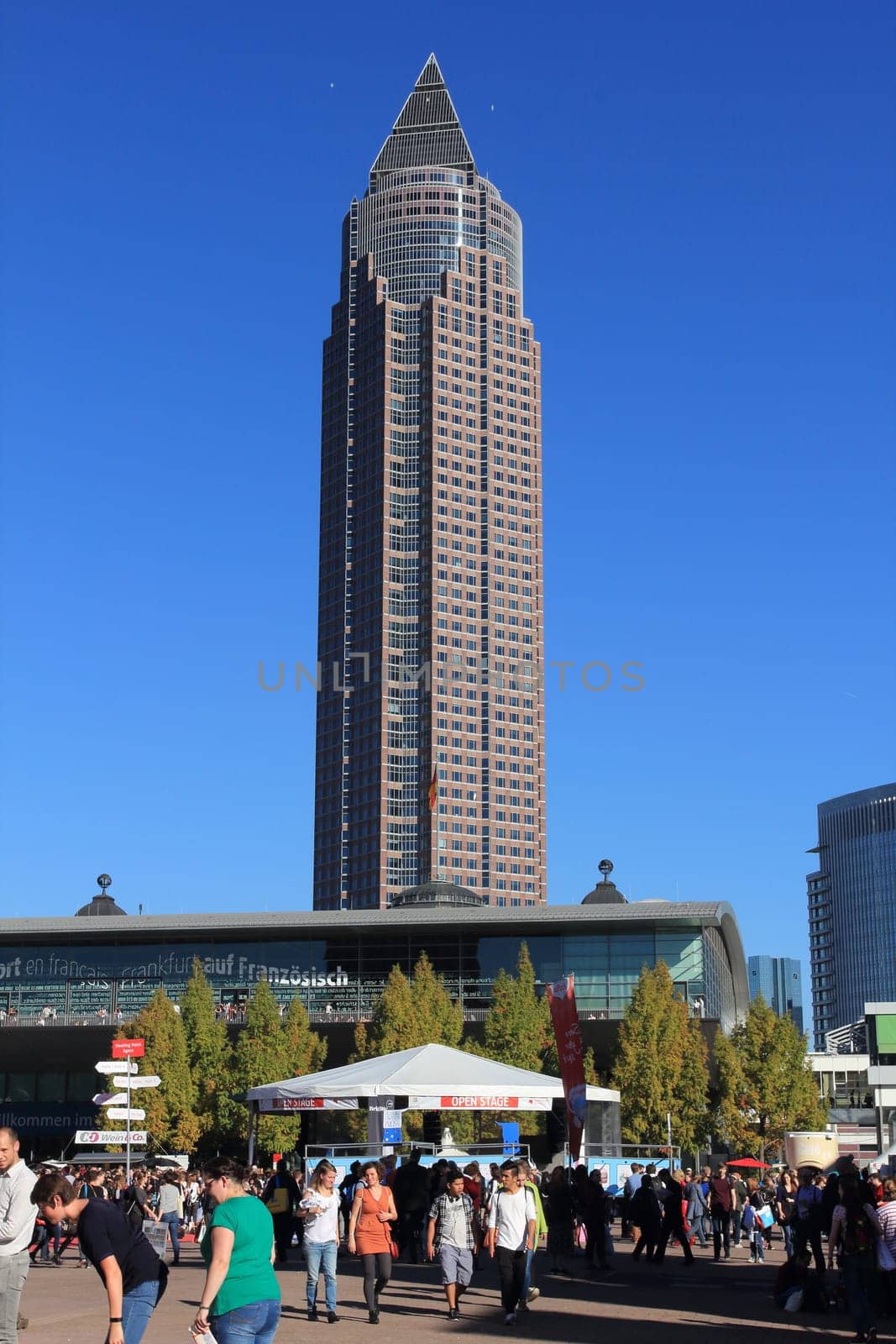 Frankfurt, Germany October 14, 2017: Overview of the outdoor area of the Frankfurt Book Fair