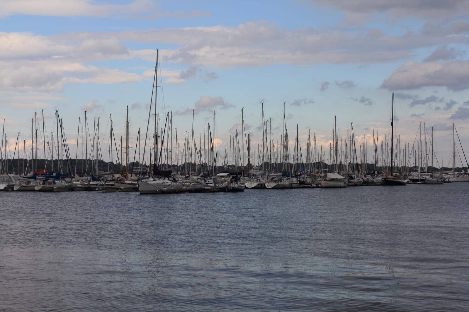 The harbour of sailing boats in Stralsund, Germany