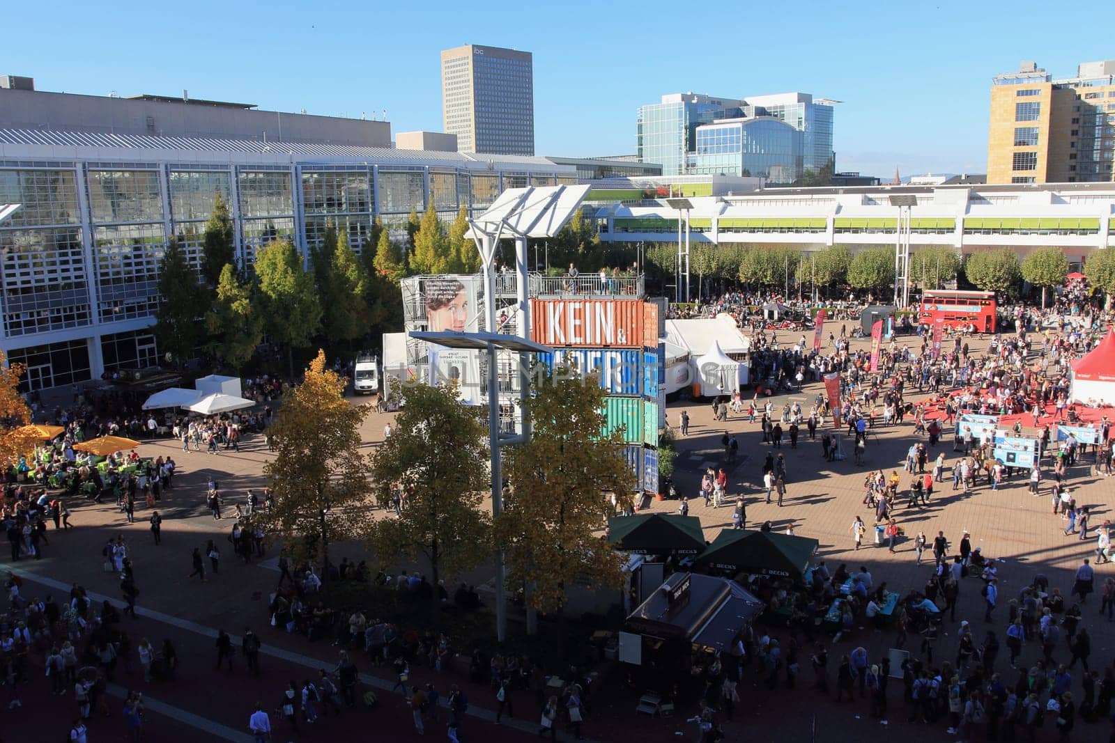 Frankfurt, Germany October 14, 2017: Overview of the outdoor area of the Frankfurt Book Fair
