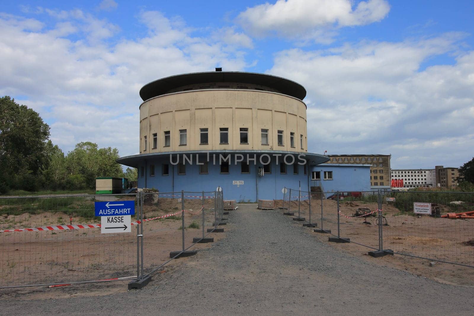 Prora, Germany August 4, 2017: Prora was built by Nazi Germany as a beach resort on the island of Ruegen, Germany, which is known for its colossal Nazi-planned tourist structures