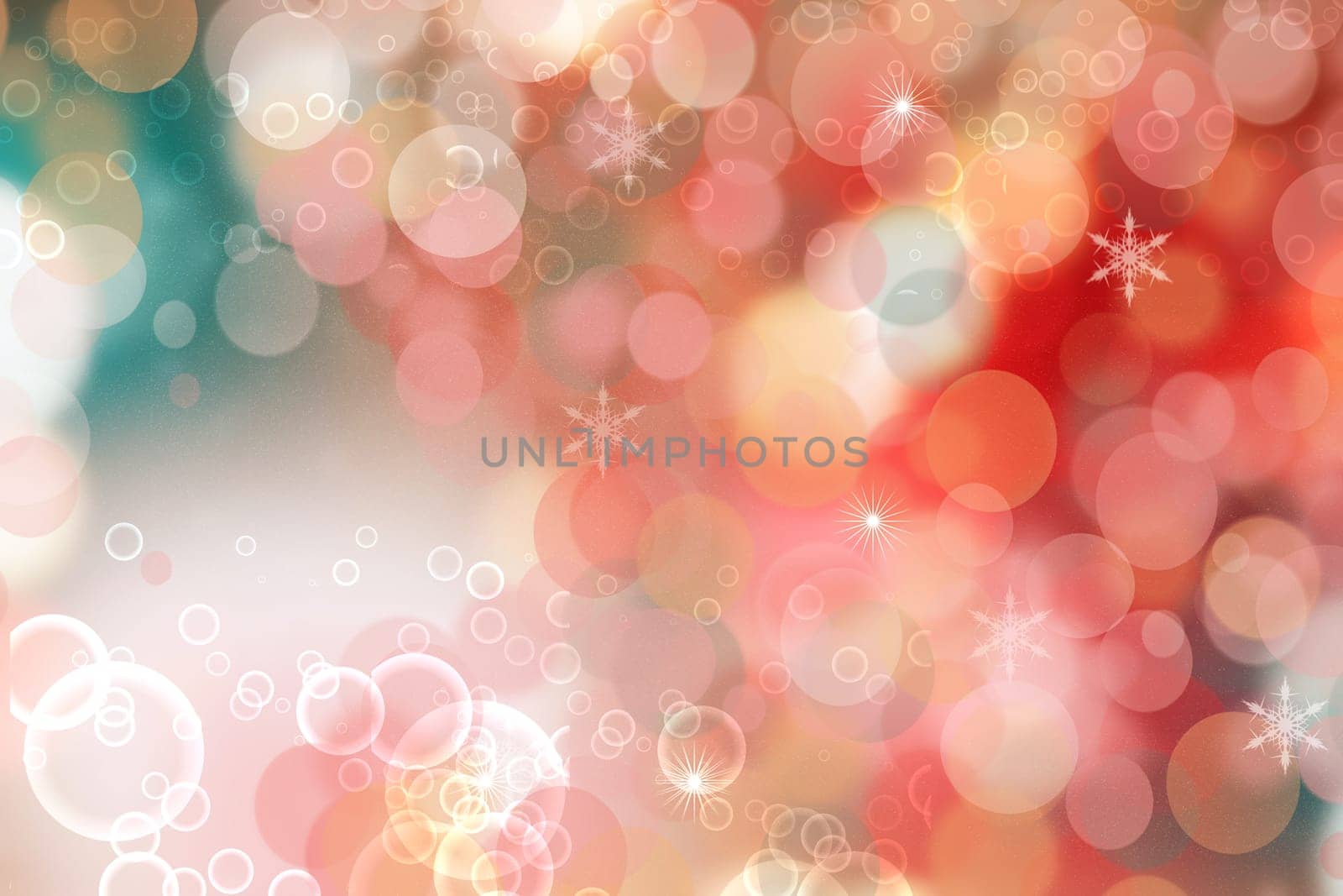 Colorful party background. Abstract pastel blue turquoise pink yellow texture with blurred bokeh lights and soft color circles. Beautiful backdrop for design of invitation for various holidays. Card concept.