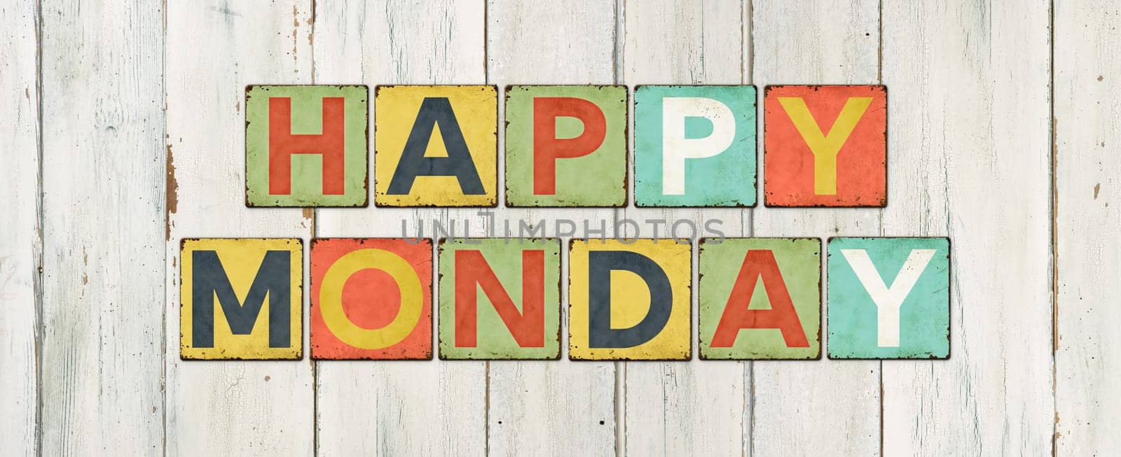 Colorful tin signs - Happy Monday