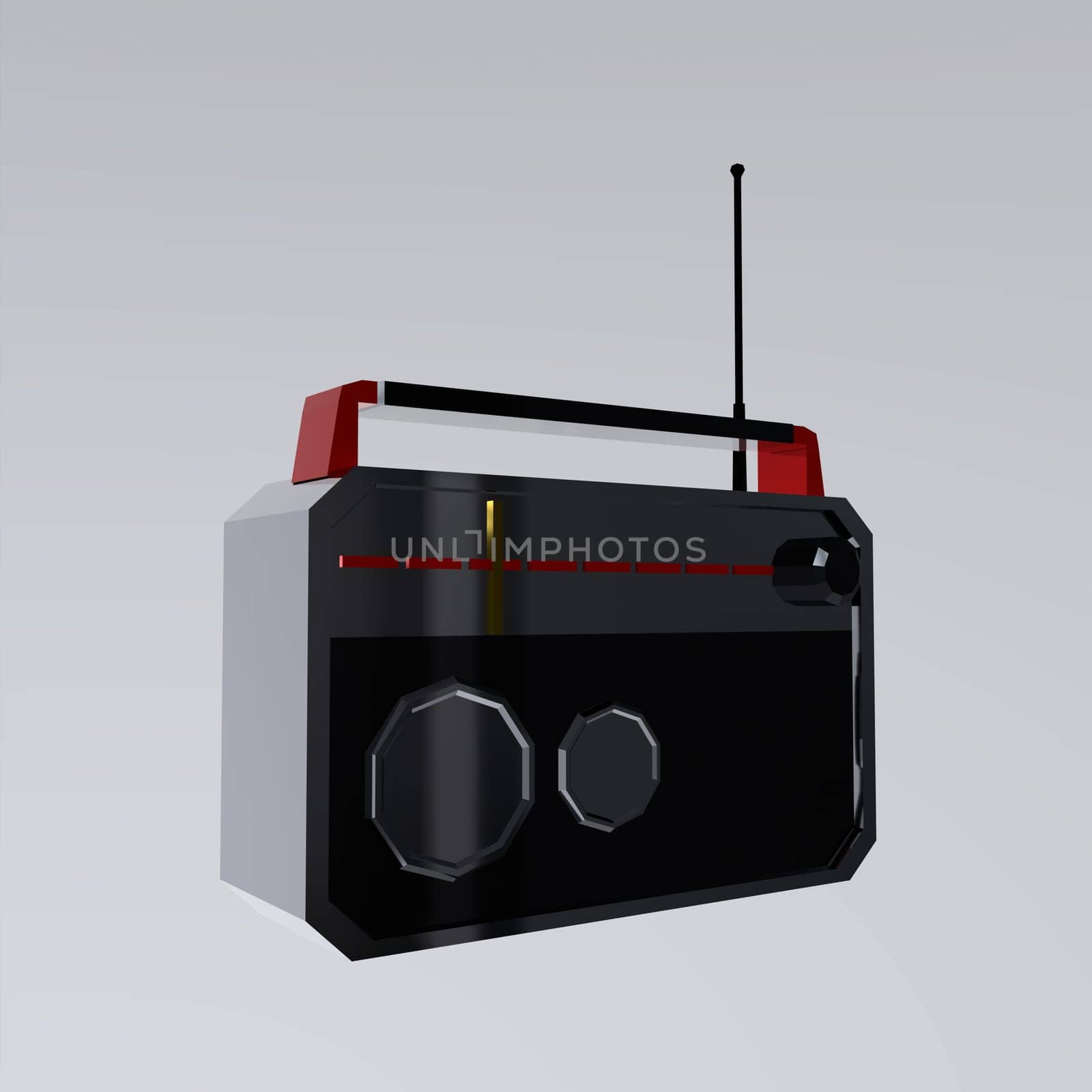 Radio isolated on white background. High quality 3d illustration