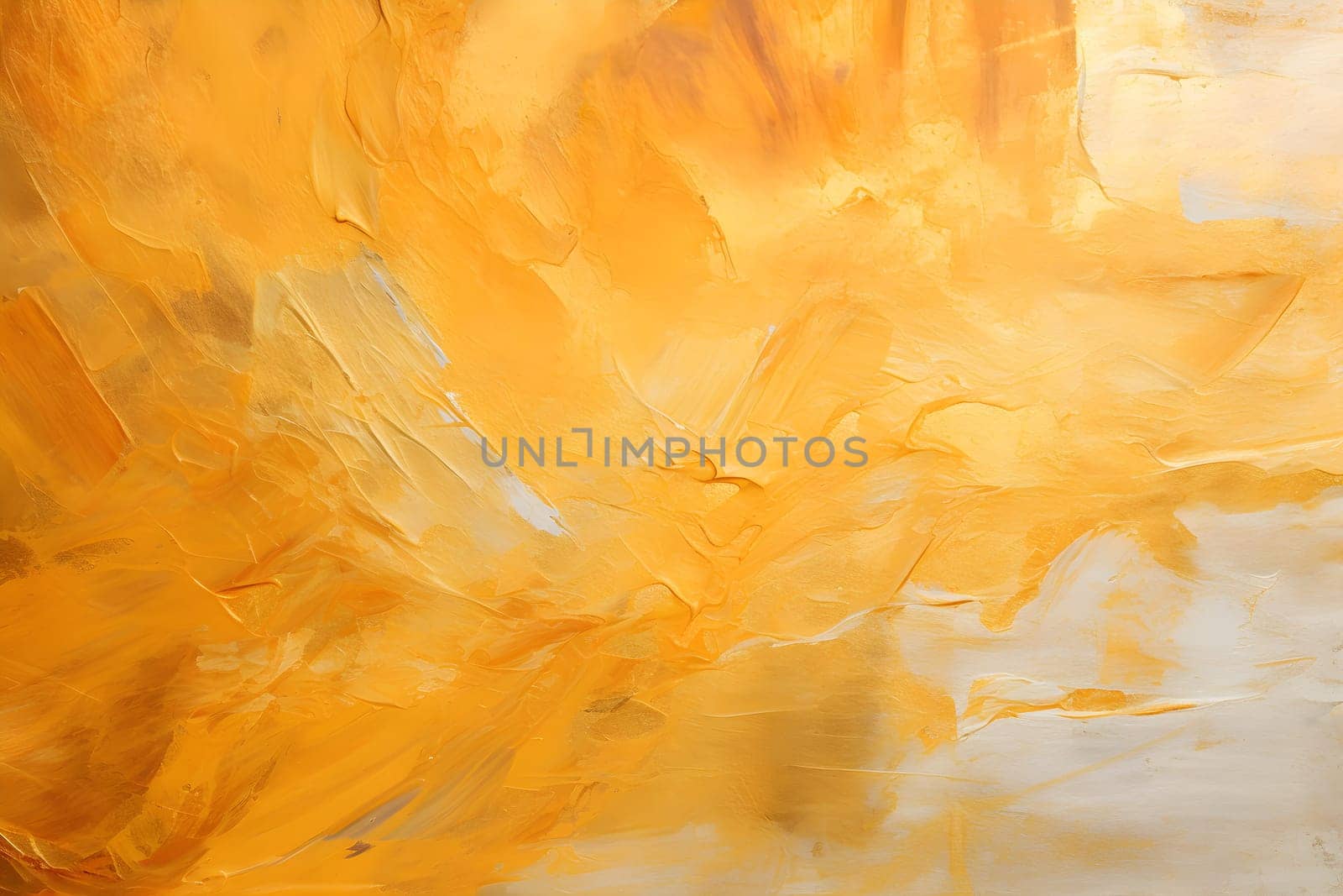 Painting using gold and white as the main colors. The color tones look warm. It conveys light and luxury or have symbolic meanings such as wealth, power or emotions such as joy, happiness, or hope.