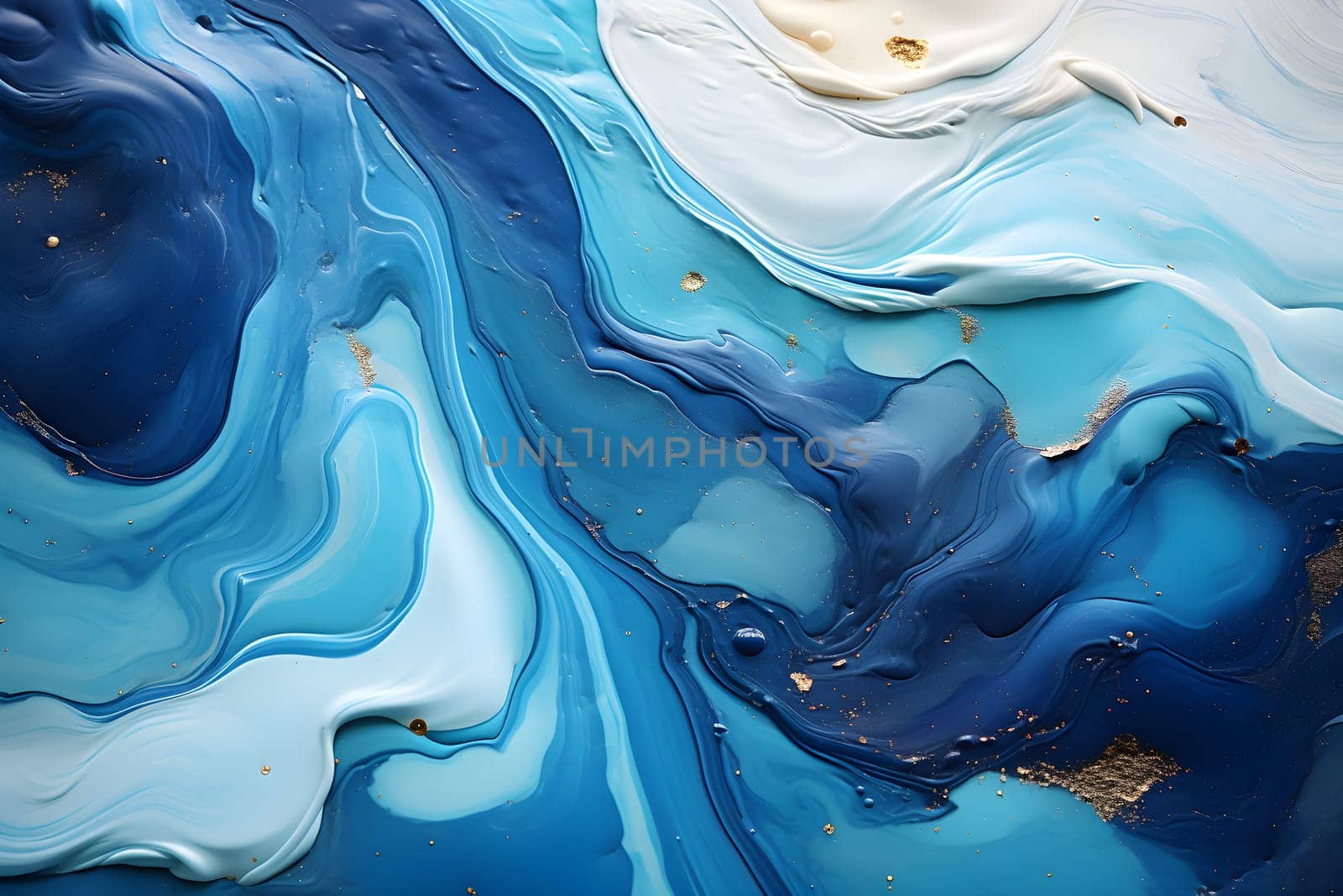 oil painting on canvas Using blue and white as the main colors. It can be seen as a reflection of the powerful and beautiful nature of the ocean or it is a symbol of change and movement or sadness.