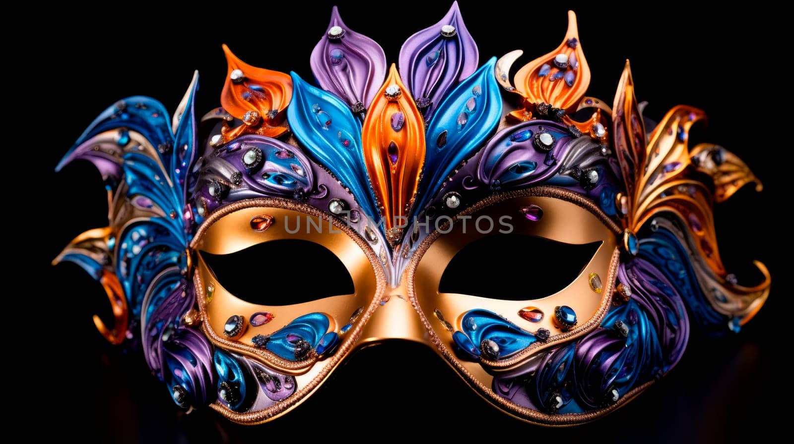 Luxury elegant carnival mask for Venetian masquerade. Colorful mardi gras mask. Happy Mardi Gras. AI generated