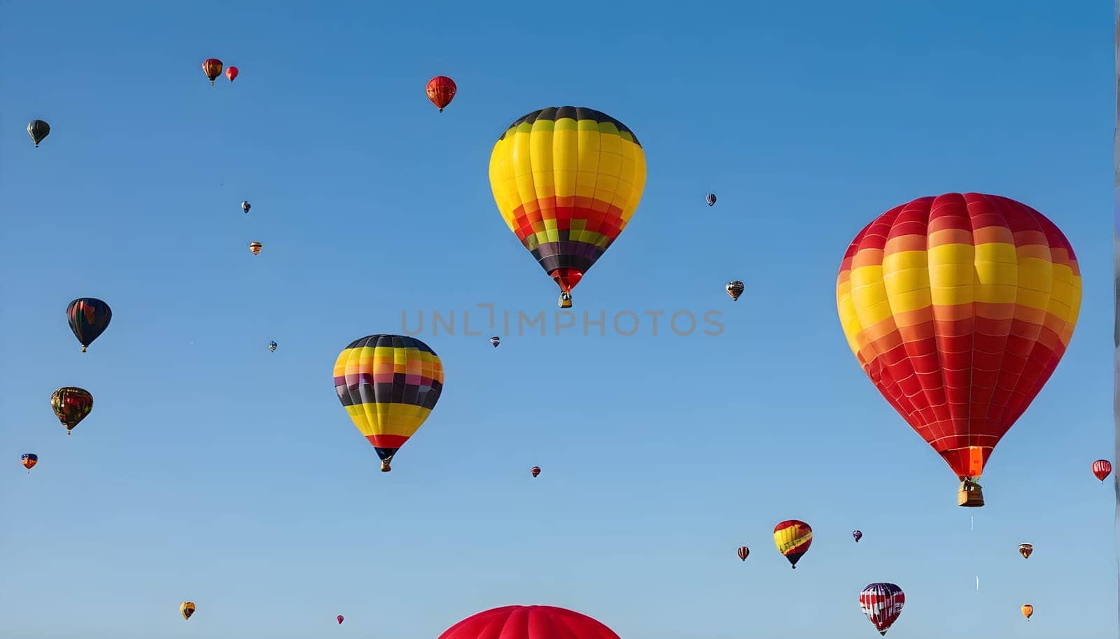Colorful balloons in the blue sky - Illustration KI generated