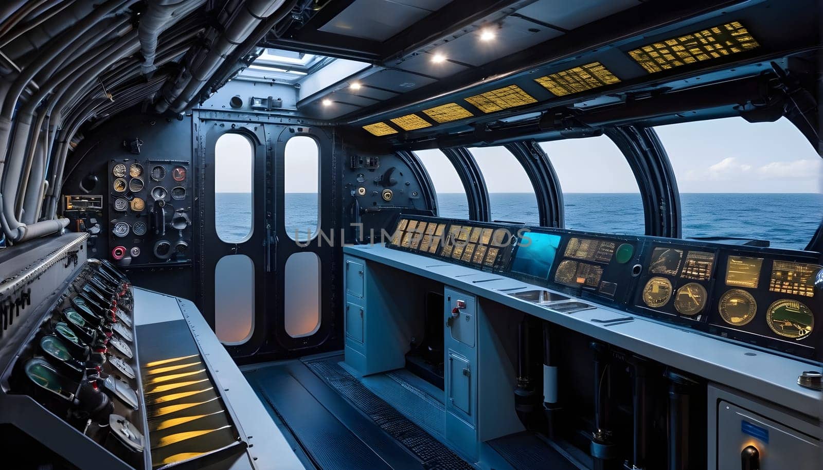 The inside of a submarine - AI generated - Illustration