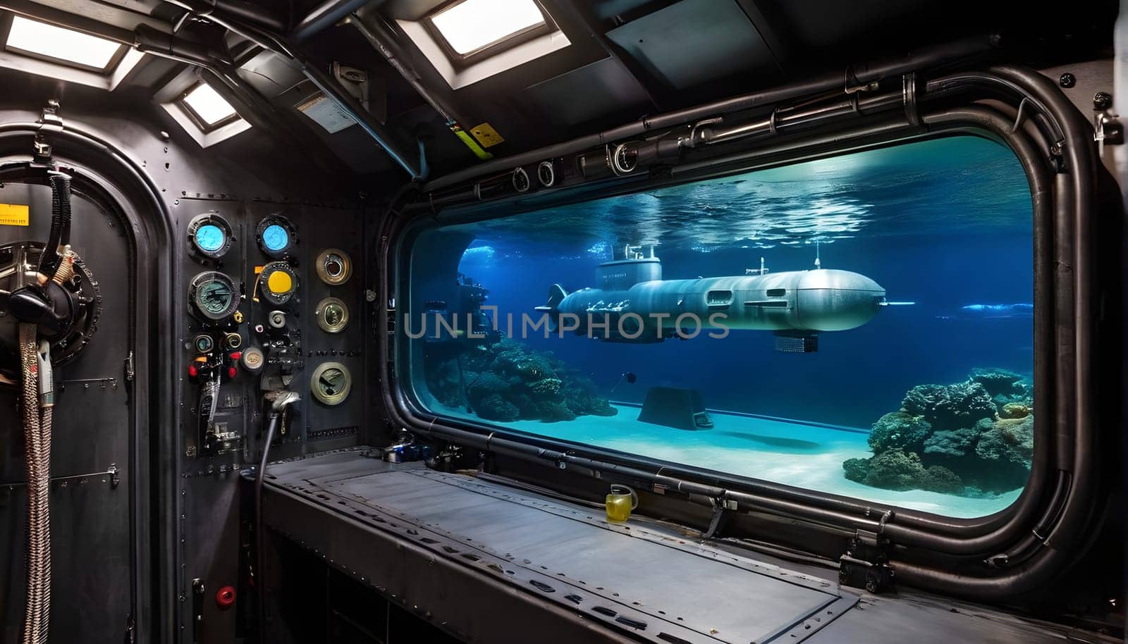 The inside of a submarine - AI generated - Illustration