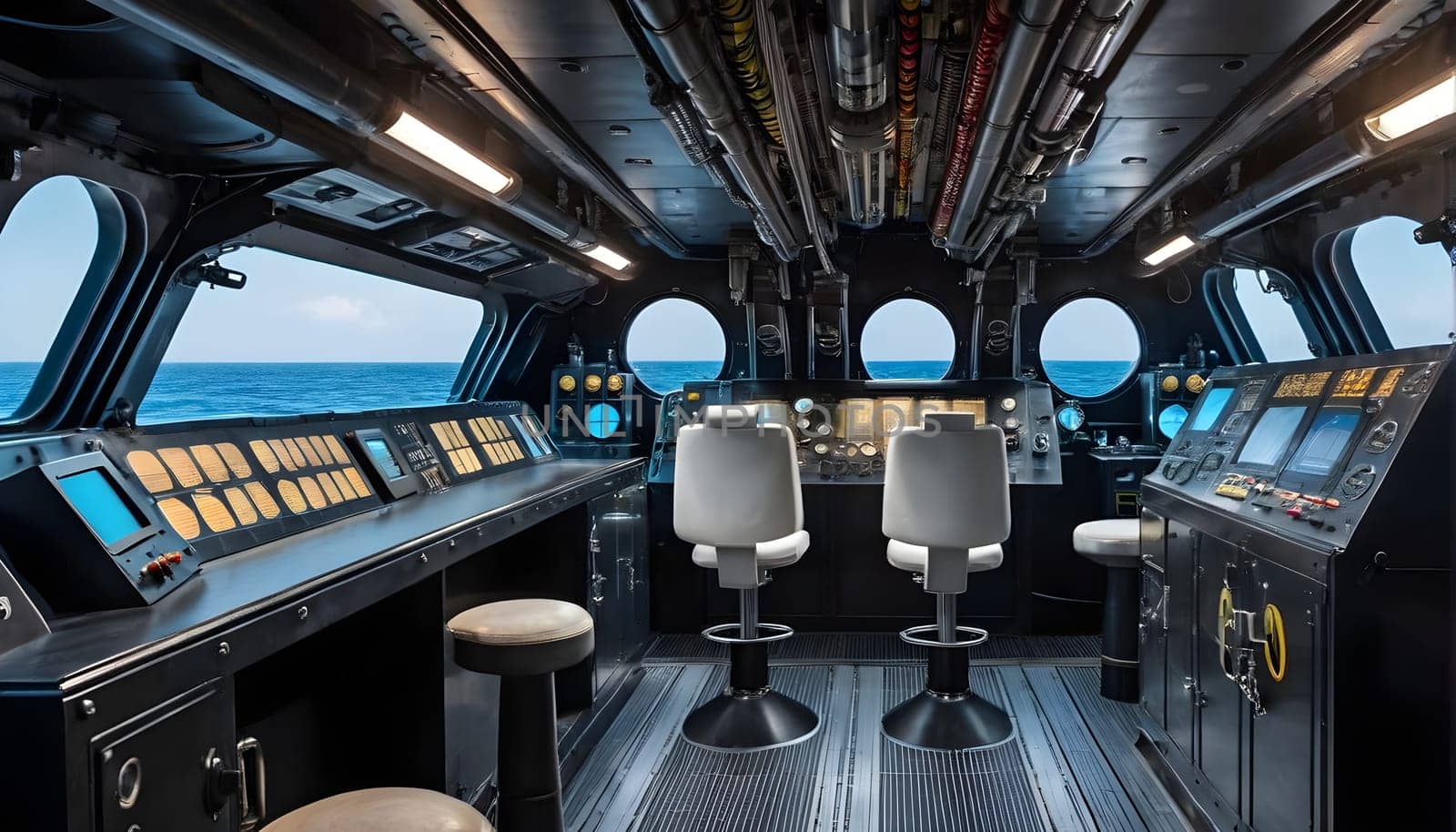 The inside of a submarine - AI generated - Illustration