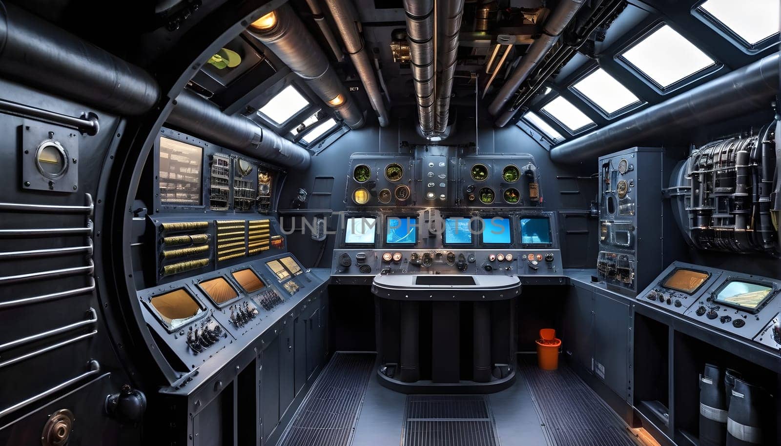 The inside of a submarine - AI generated - Illustration