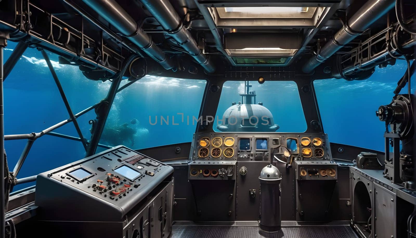 The inside of a submarine - AI generated - Illustration