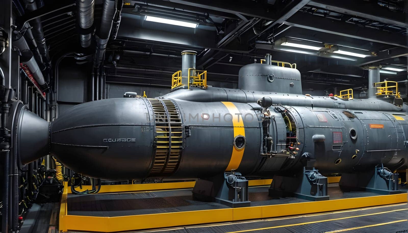 The inside of a submarine - AI generated - Illustration