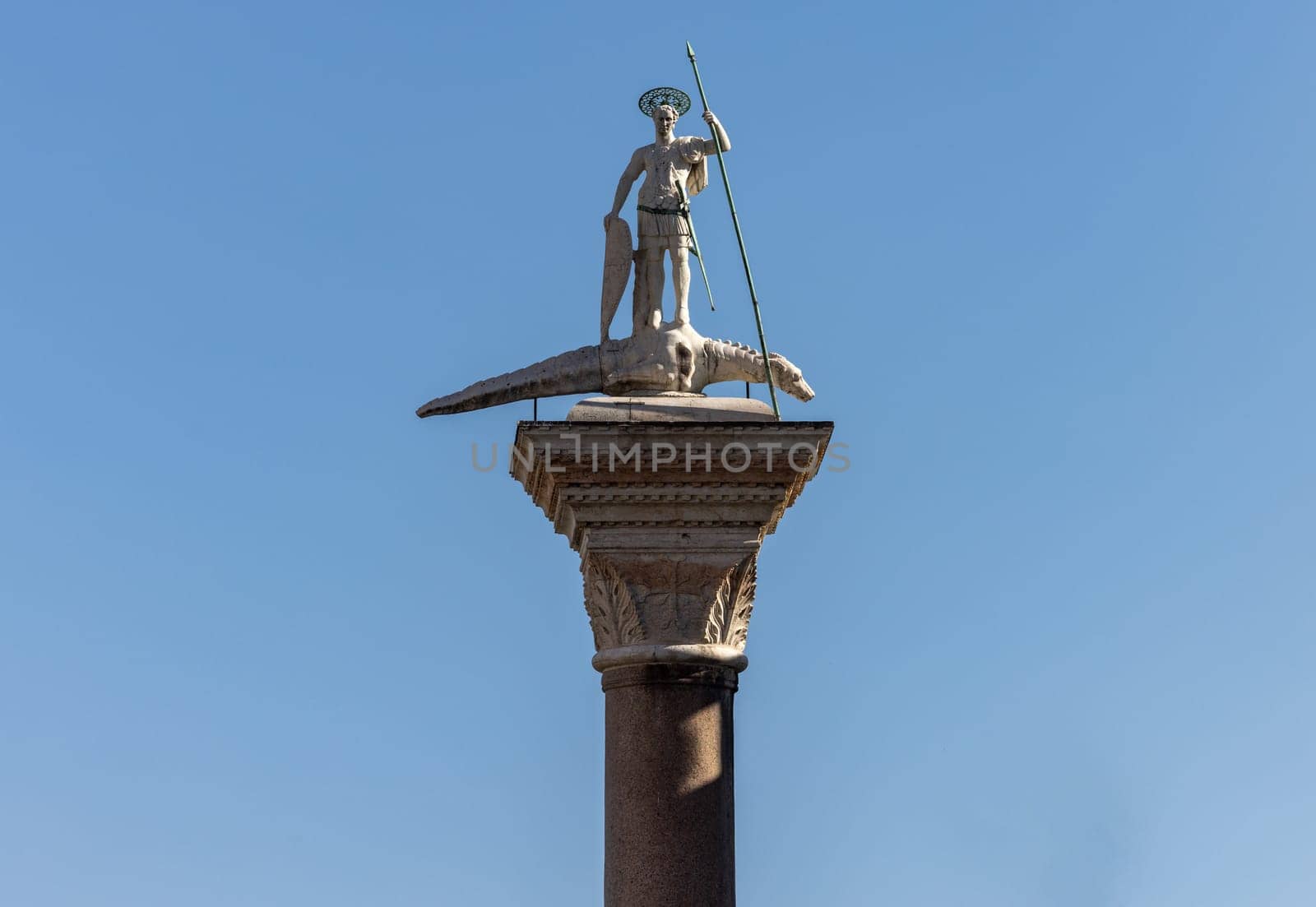Venice, italy - Piazetta - sculpture of St. Theodore, first patron of Venice