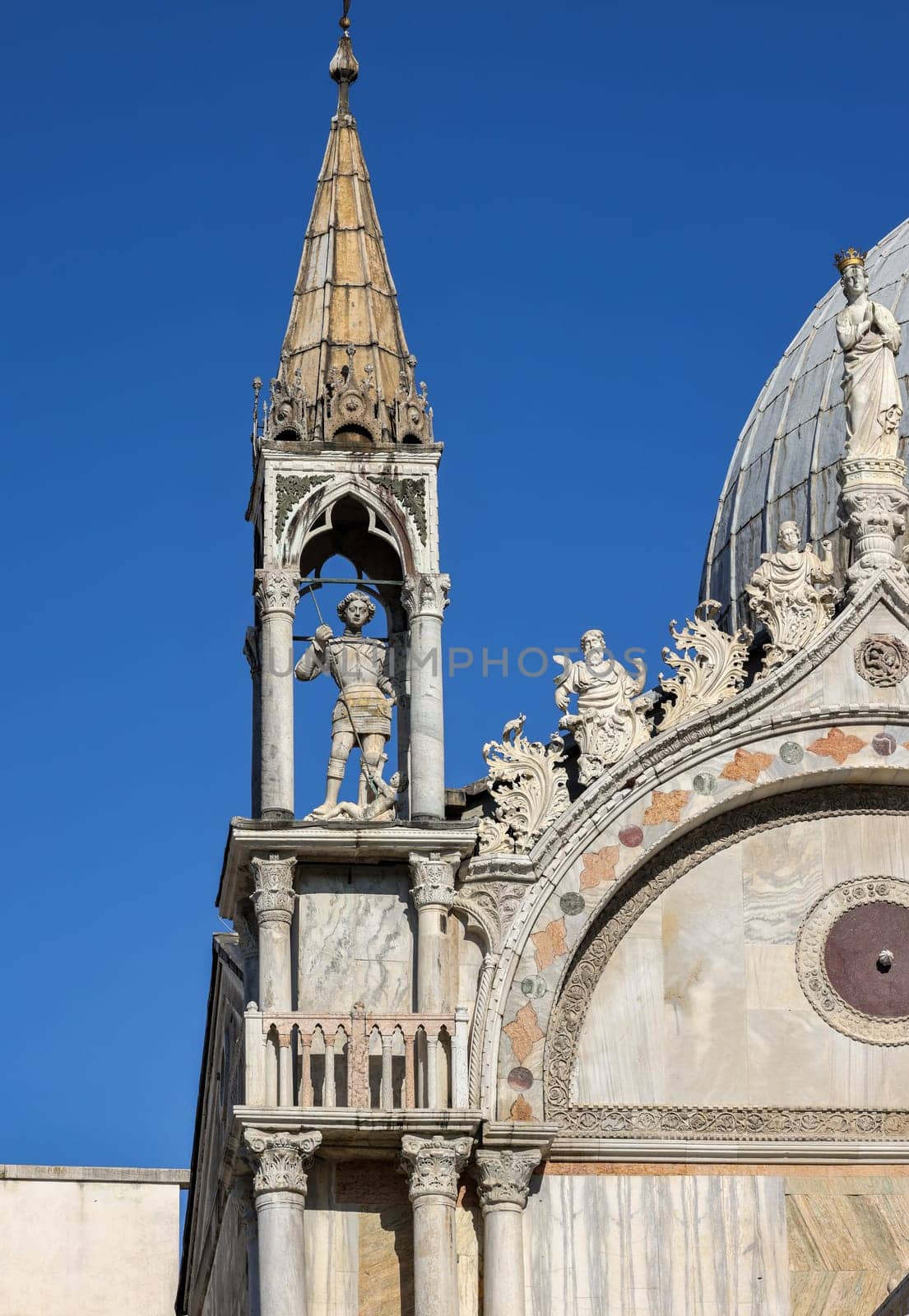 The northern facade of St. Mark's Basilica in Venice. Italy