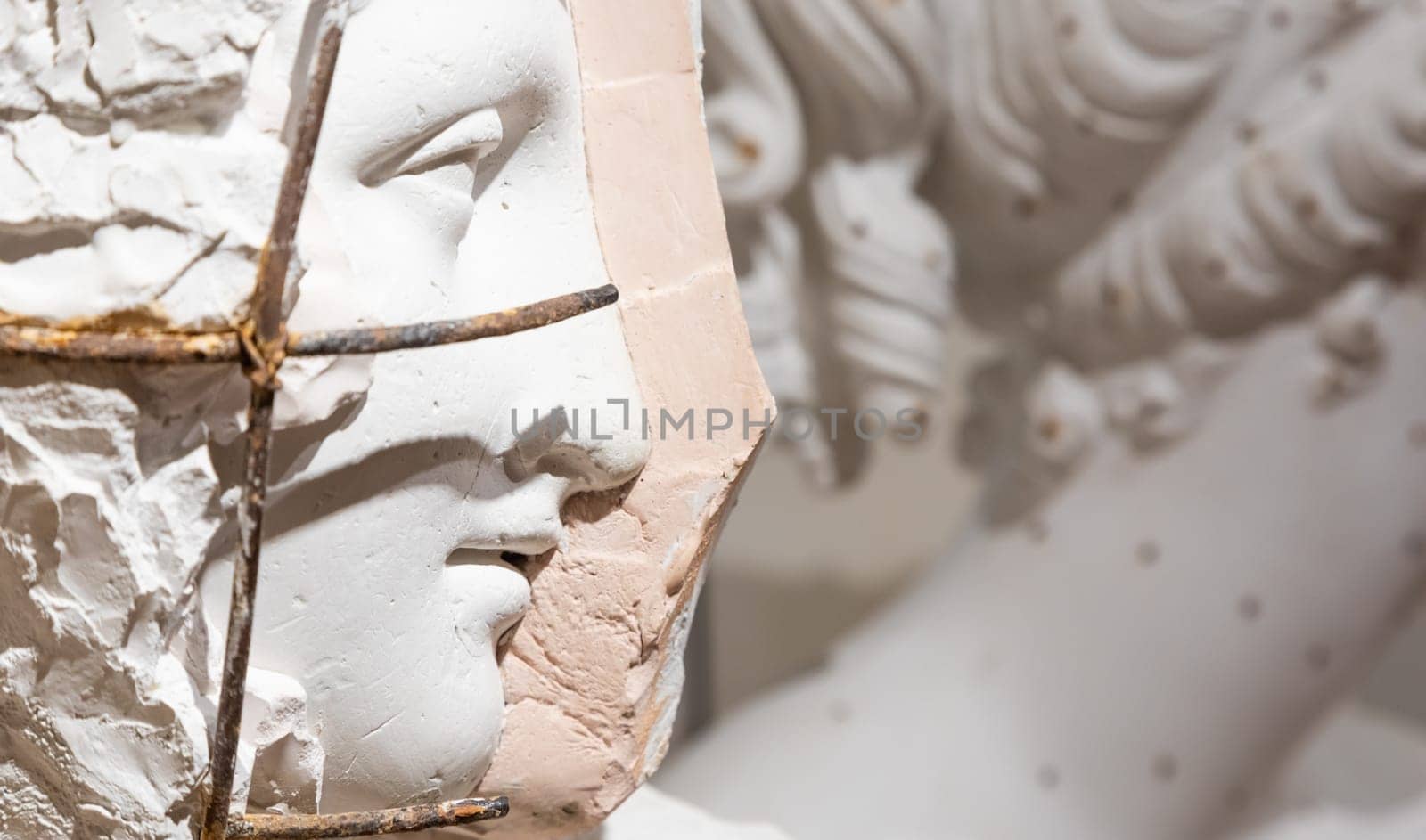 Possagno, Italy - July 2022: Art creation with gypsum. Concept of idea, creativity, inspiration