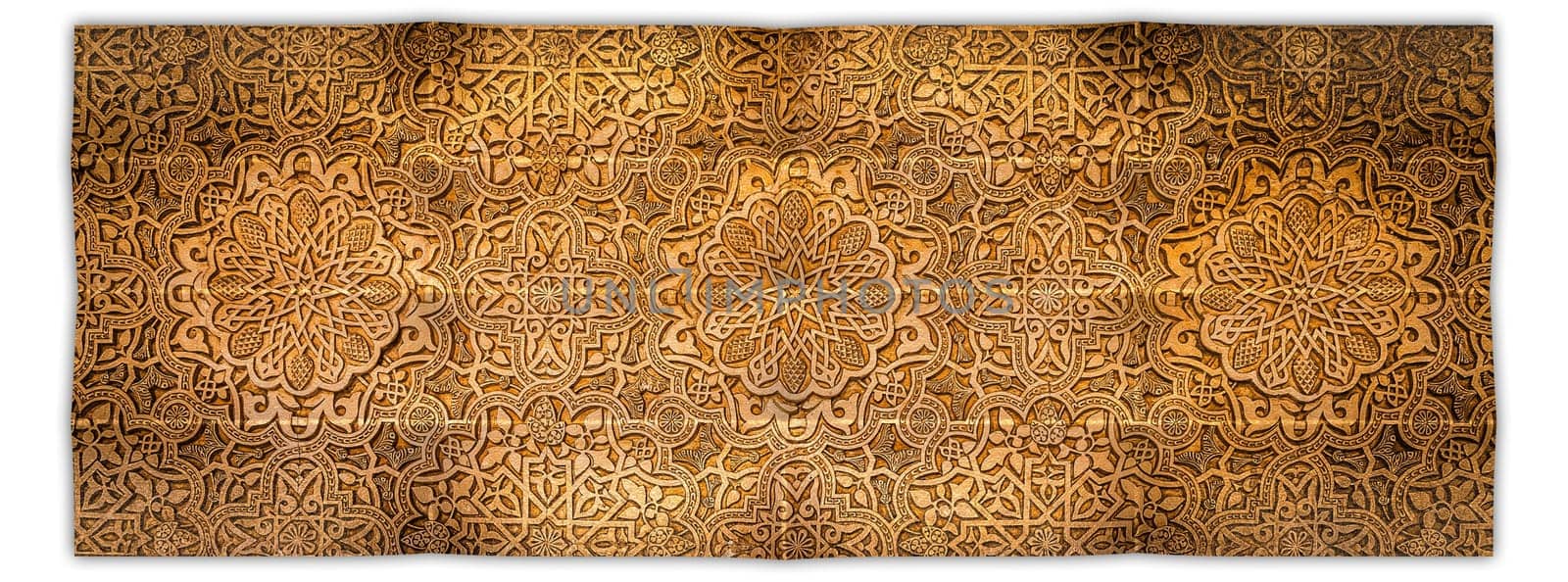 Creative picture of arabic background. Beige arab geometric decoration - retro design