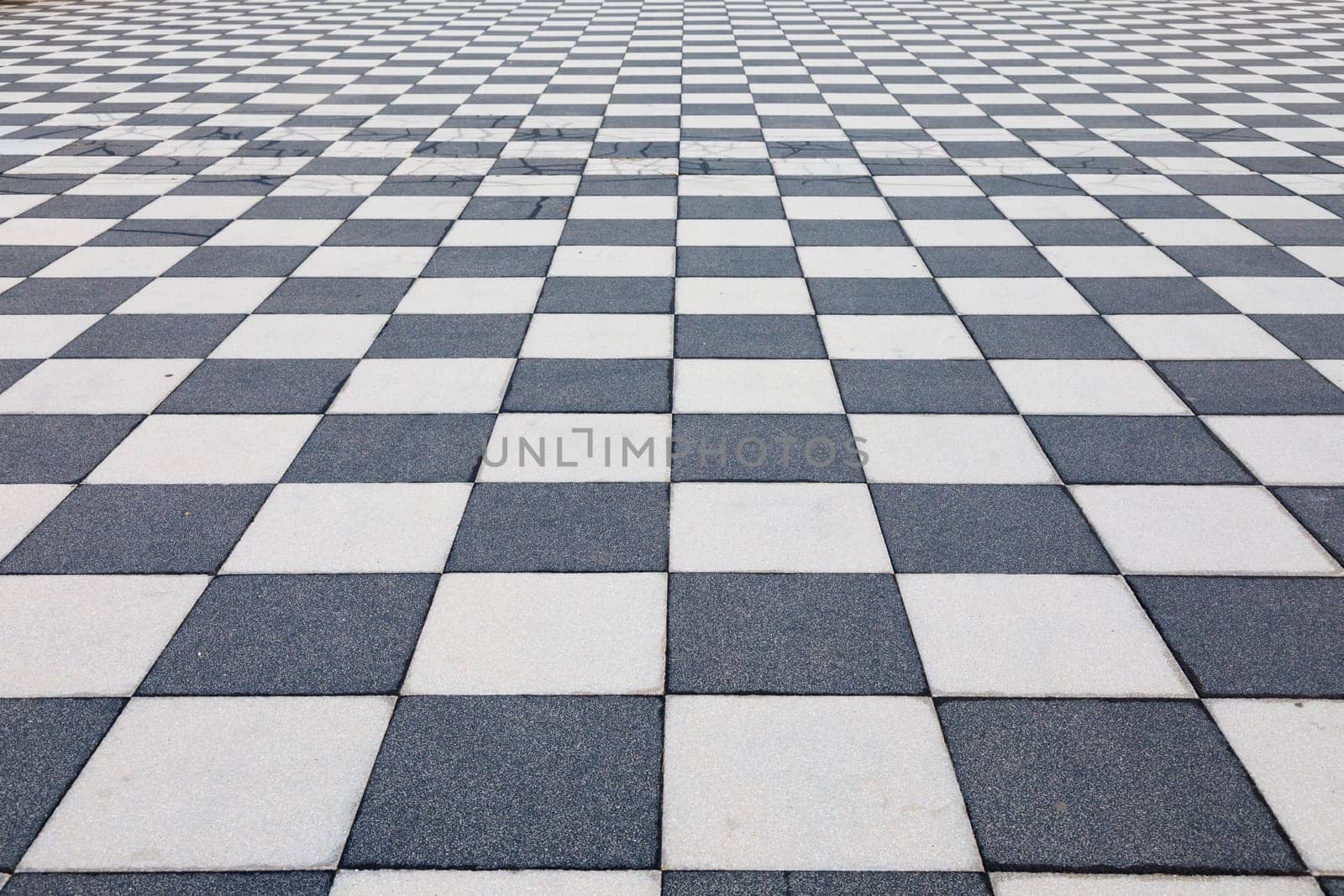 Livorno, Italy. Famous Mascagni Terrace - Terrazza Mascagni - with chess geometry pattern pavement