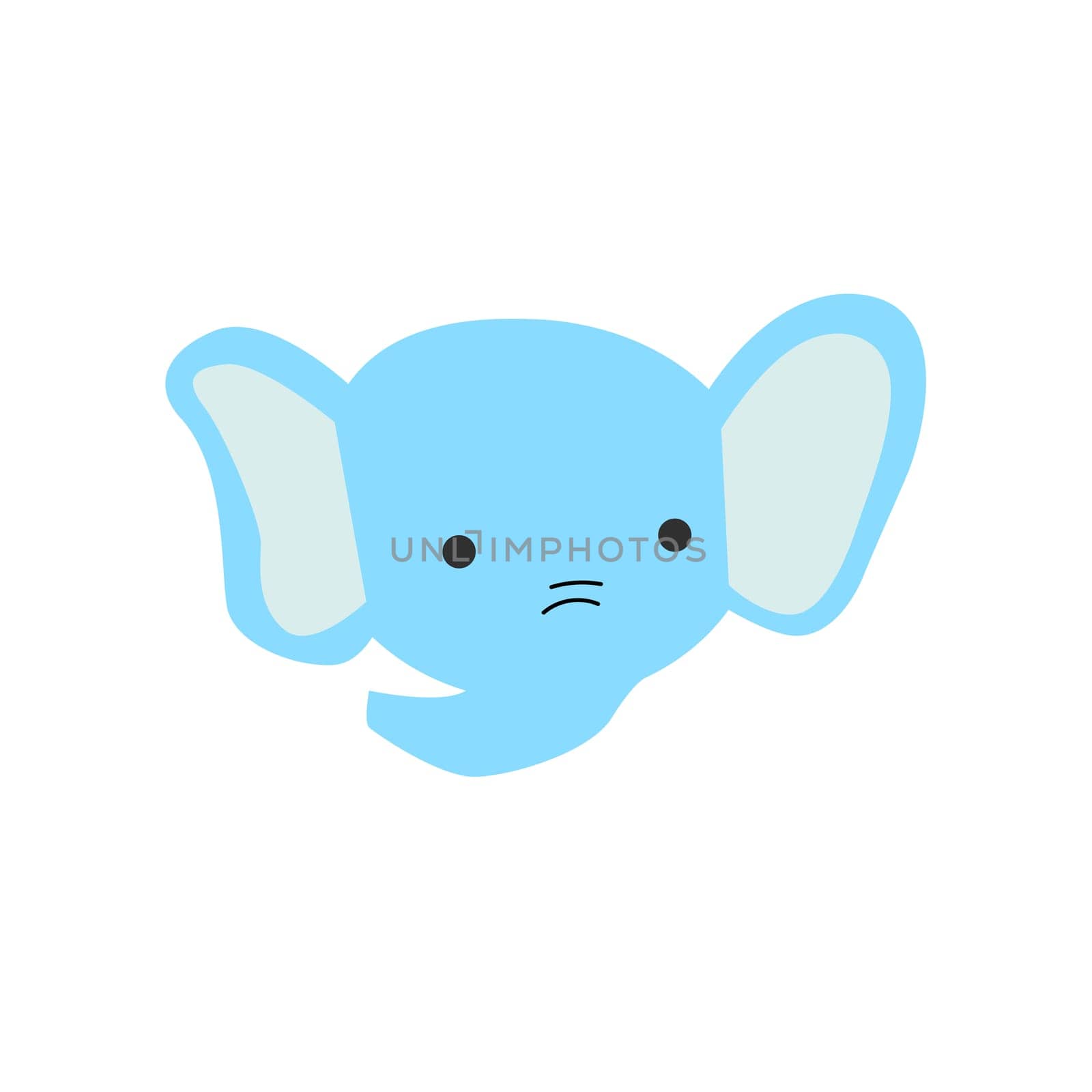 simple portrait lion of wild baby animal. Vector illustration of cute animal face. Usable for baby background, print, poster, avatar.